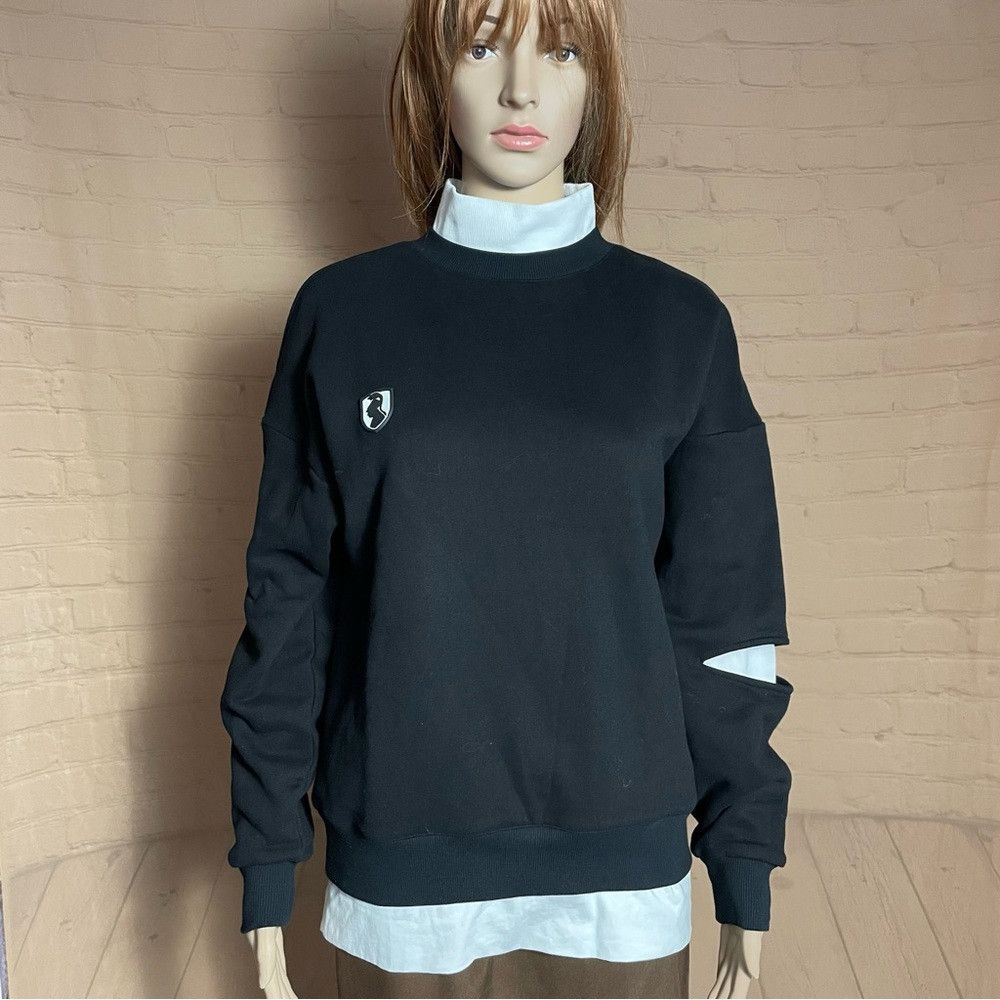 Other NWT New VHNY Bi-Layer Black White Cotton Sweatshirt Size XL Size XL / US 12-14 / IT 48-50 - 2 Thumbnail