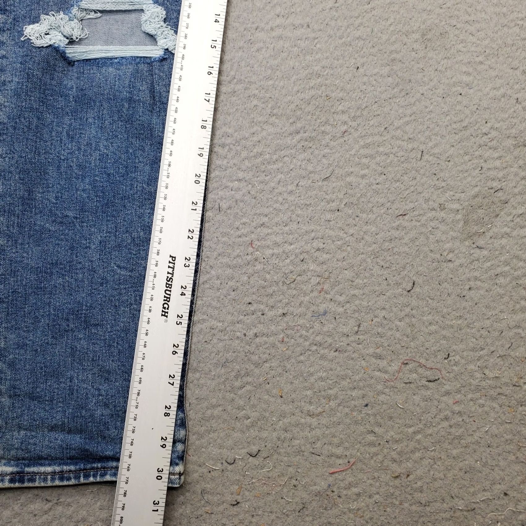 Express Express Boyfriend Jeans Womens 6L Blue Denim Mid Rise Distressed Button Fly Jeans Size 28" / US 6 / IT 42 - 4 Thumbnail