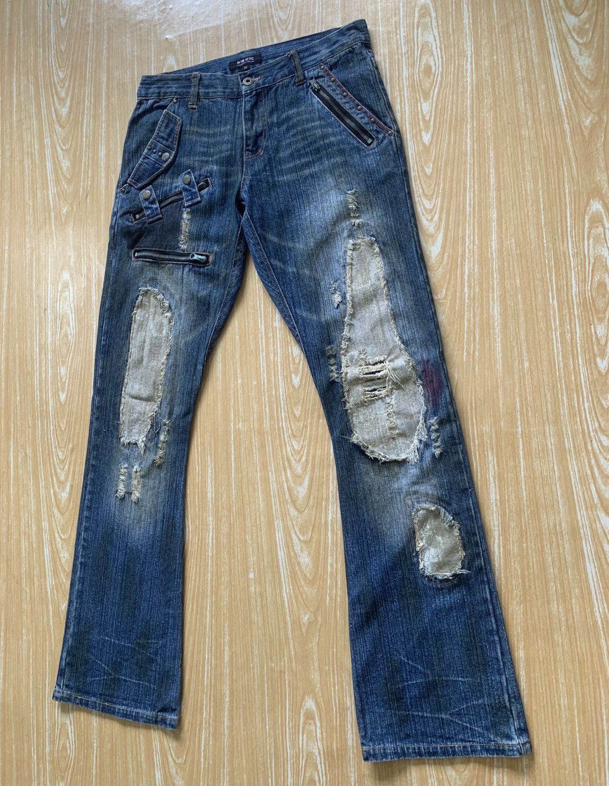 In The Attic Rare Distressed In The Attic Flare Denim Jeans Pants Size US 31 - 5 Thumbnail