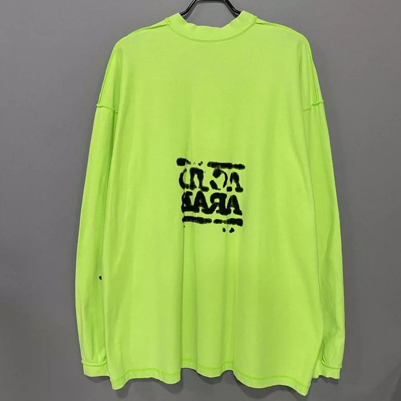 Balenciaga Balenciaga Fluorescent green monogram printed logo long sl Size US M / EU 48-50 / 2 - 4 Thumbnail