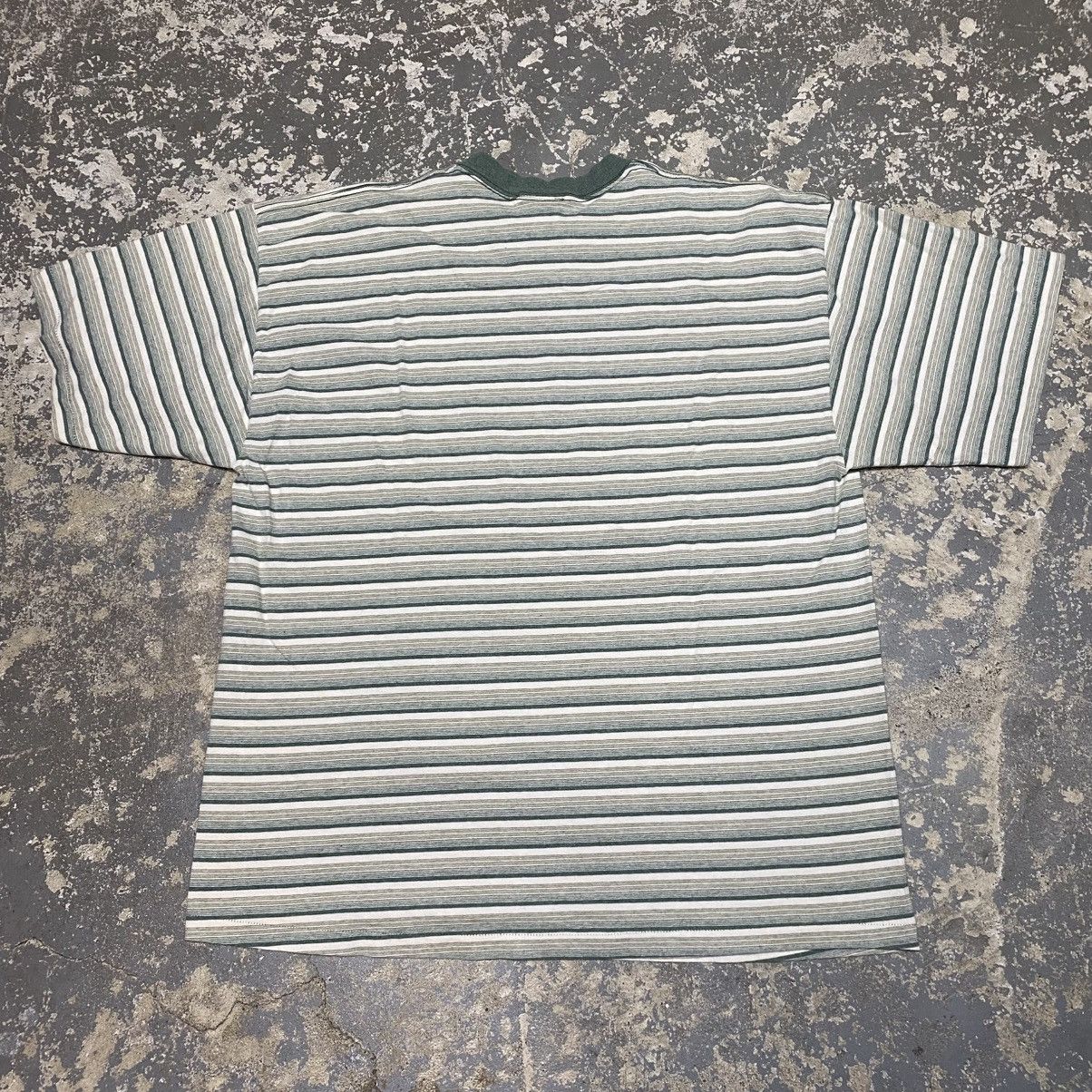 Vintage Vintage Fun Tees Green White Striped 80s Tshirt Size US L / EU 52-54 / 3 - 6 Thumbnail