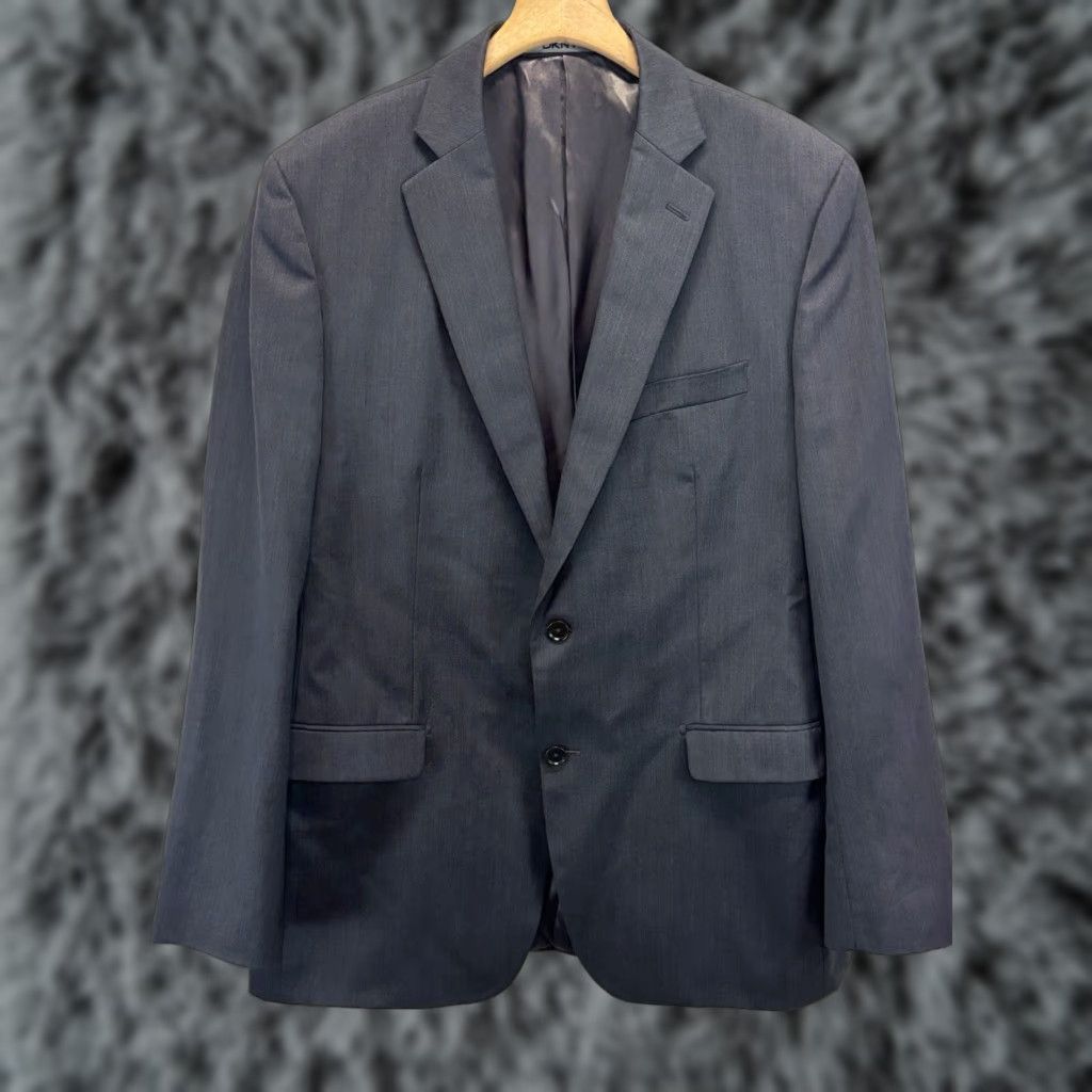 Donna Karan VINTAGE Donna Karan New York DKNY 44L gray charcoal Wool suit 2 Piece 37x30 Pants Mens Adult 90s Style Women? Size 36R - 1 Thumbnail