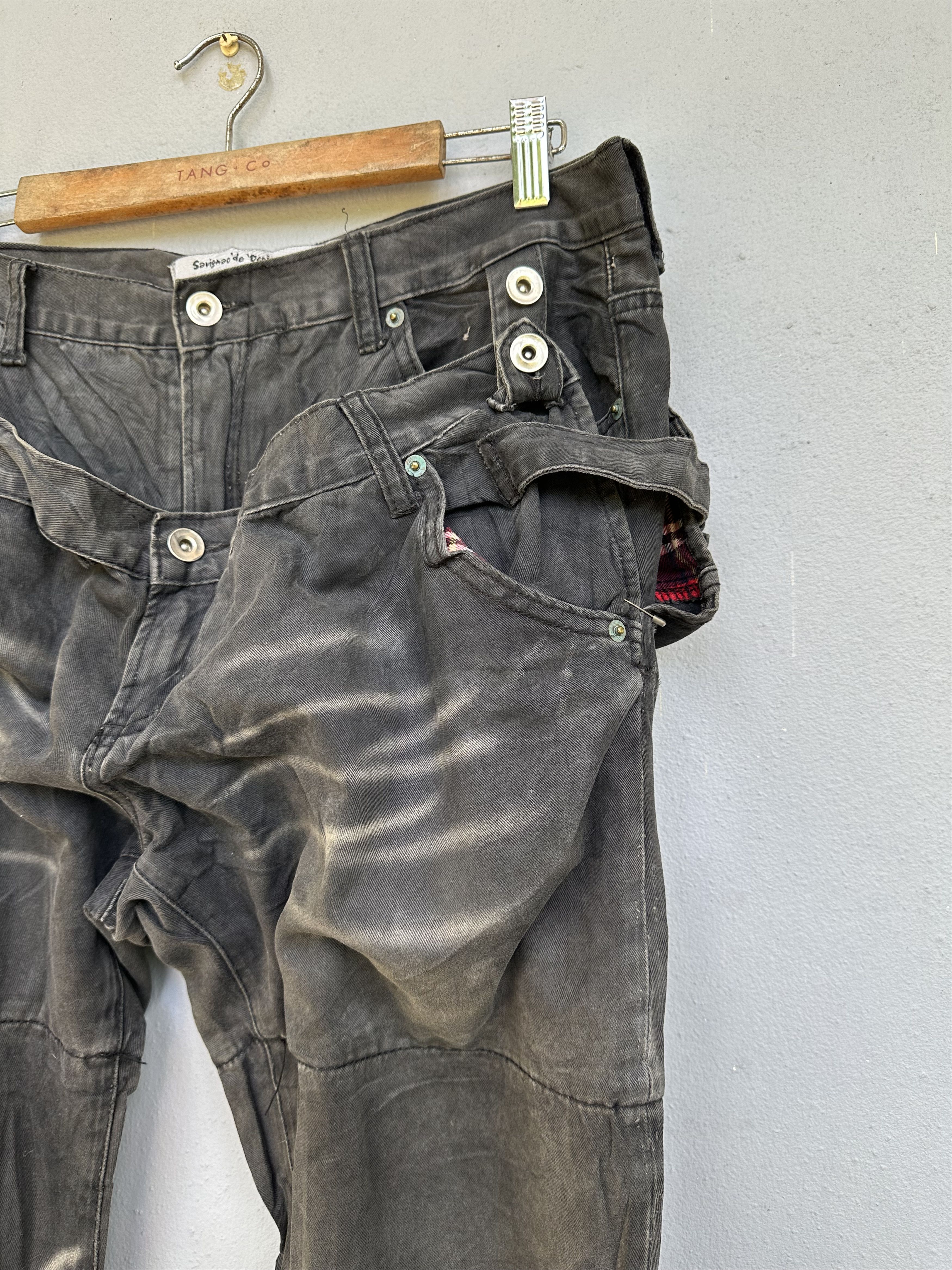 Japanese Brand Rare Savignac De Denim Double Waist Seditionaries Distressed Size US 32 / EU 48 - 15 Thumbnail
