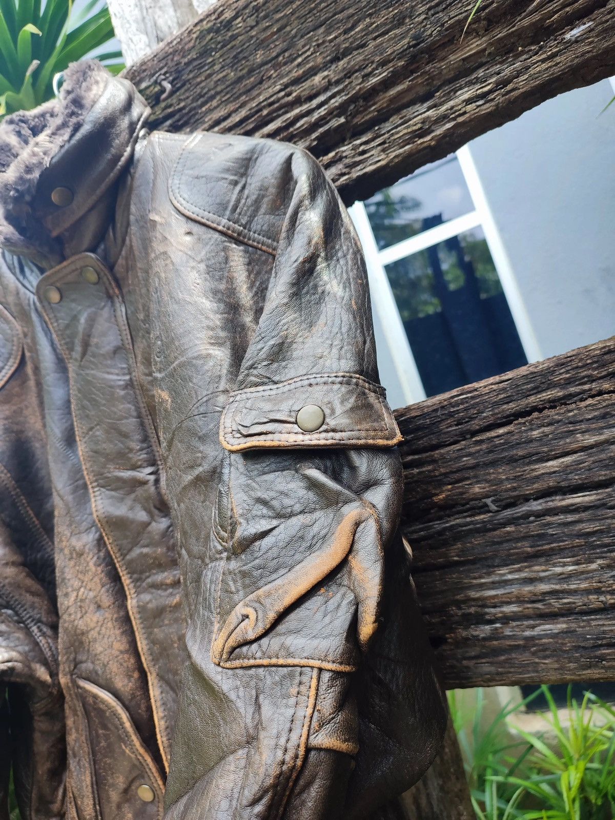 Leather Vintage Korean-Made Faux Leather Bomber Jacket Size US L / EU 52-54 / 3 - 5 Thumbnail