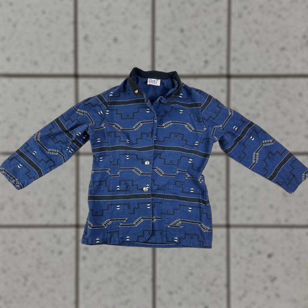 Vintage VINTAGE Western Jacket Circle T Marilyn Lenox Aztec Button L Blue Women Size L / US 10 / IT 46 - 1 Thumbnail