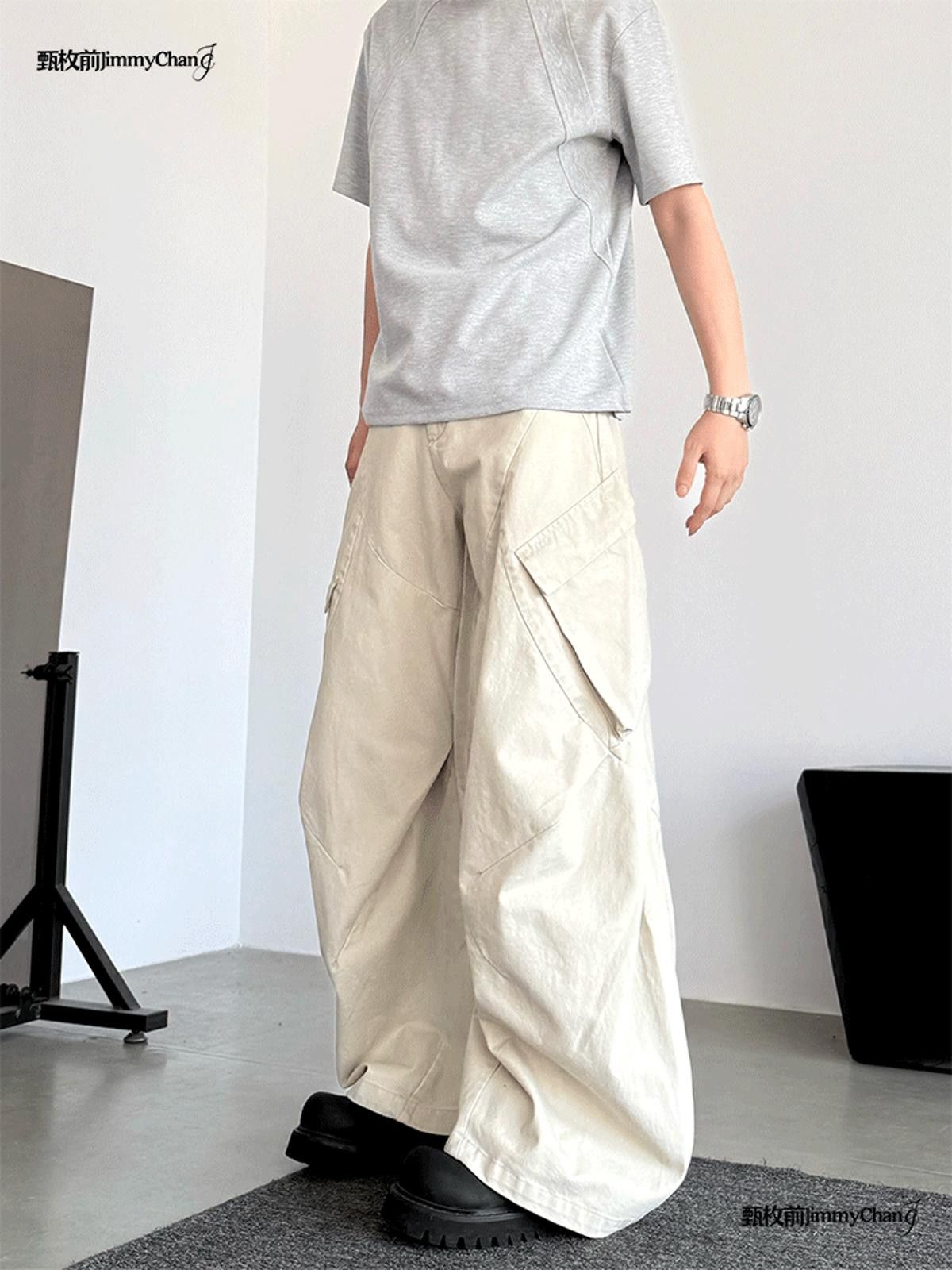 Other Gray Wide Leg Cargo Jeans, Loose Fit Utility Pants Size US 32 / EU 48 - 6 Thumbnail