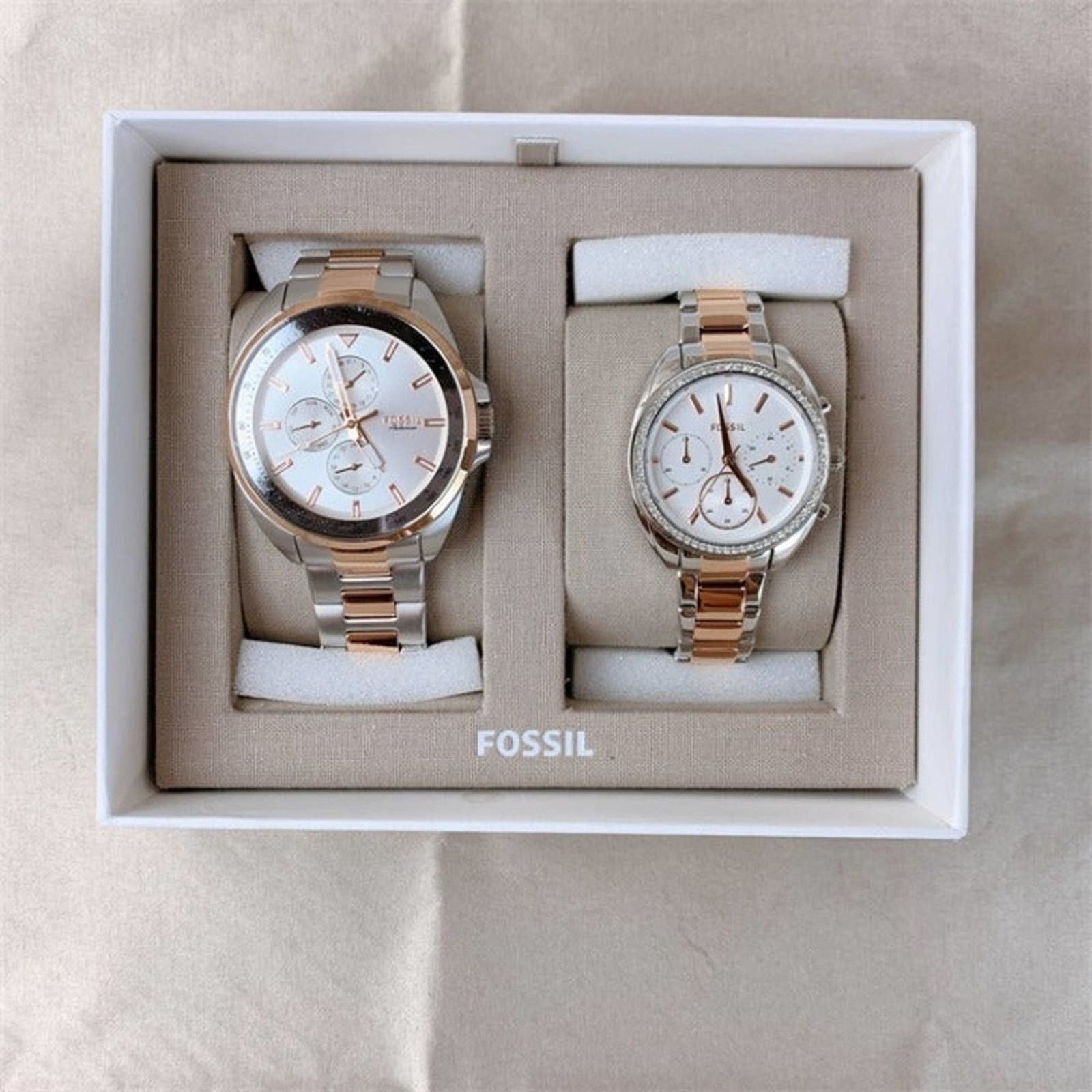 Fossil Fossil BQ2642SET His and Her Multifunction Two-Tone Watch Size ONE SIZE - 1 Thumbnail