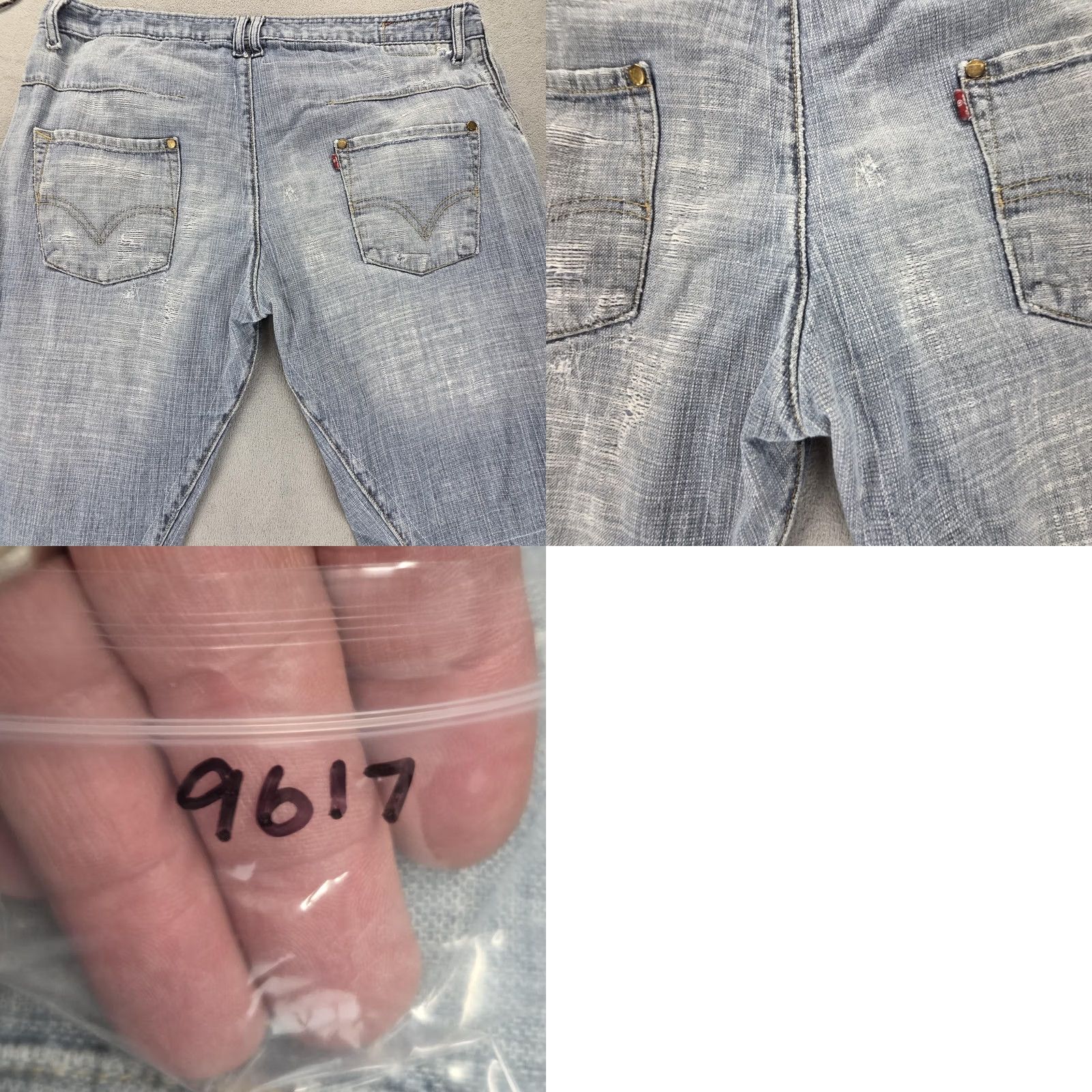 Levi's VINTAGE Levis Jeans Mens Blue Light Wash Twisted Baggy Fits 34x27 Light Denim Distressed Pockets 34 Mens Jeans Size US 34 / EU 50 - 10 Thumbnail