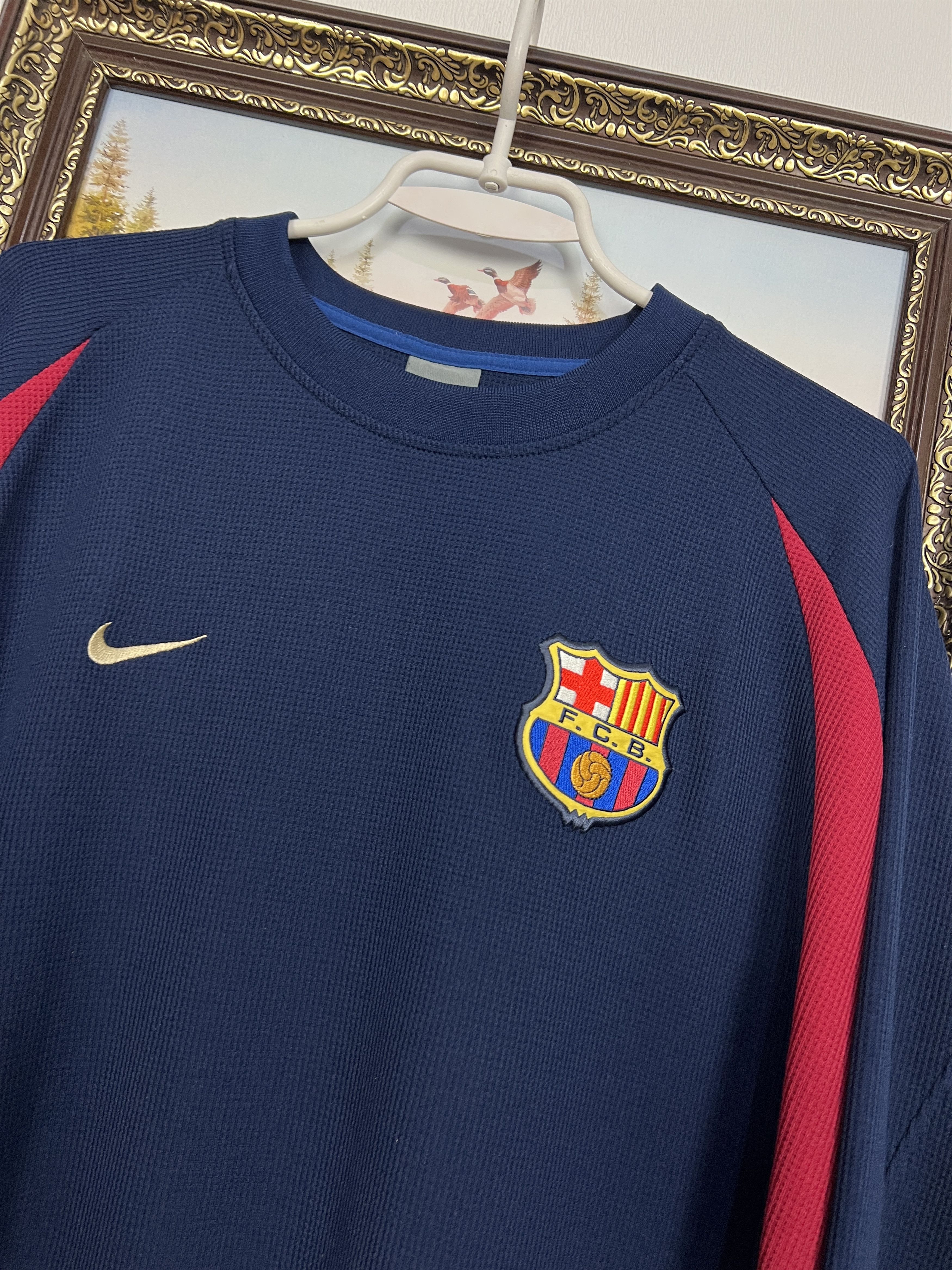 Nike Vintage 2000's Nike Barcelona Football Sweatshirt Track Top Size US L / EU 52-54 / 3 - 3 Thumbnail