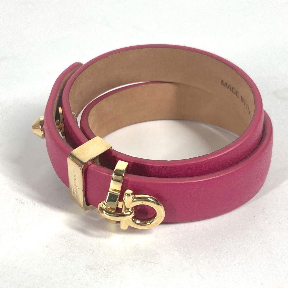 Salvatore Ferragamo Salvatore Ferragamo Twofold Gancini Accessories Bracelet Leather Women Pink Size ONE SIZE - 1 Thumbnail