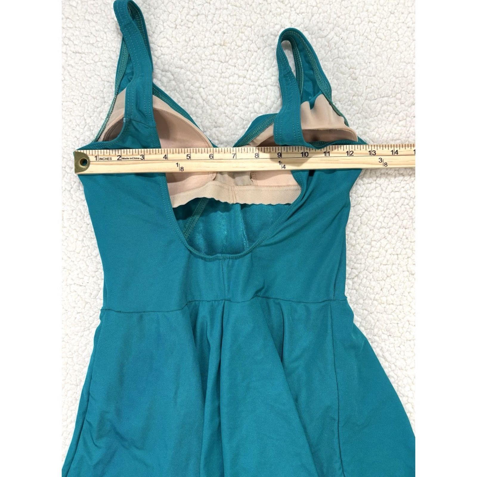 Vintage VINTAGE Christina One Piece Swimsuit Modest Swim Dress Wrap Teal Gold Button 10 Size L / US 10 / IT 46 - 6 Thumbnail
