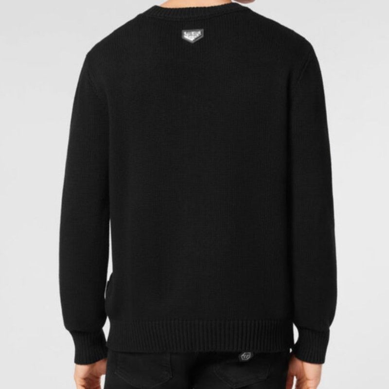 Philipp Plein Philipp Plein Blk Teddy Bear Round Neck Pullover Sweater XL Size US XL / EU 56 / 4 - 2 Thumbnail