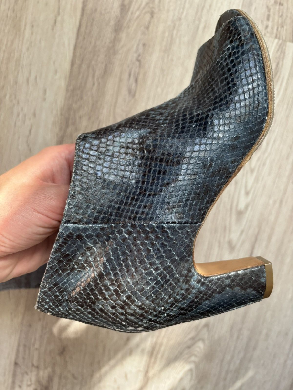 Maison Margiela Maison Martin Margiela Line 22 Snake Print Peep Toe Ankle Size US 8 / IT 38 - 15 Thumbnail
