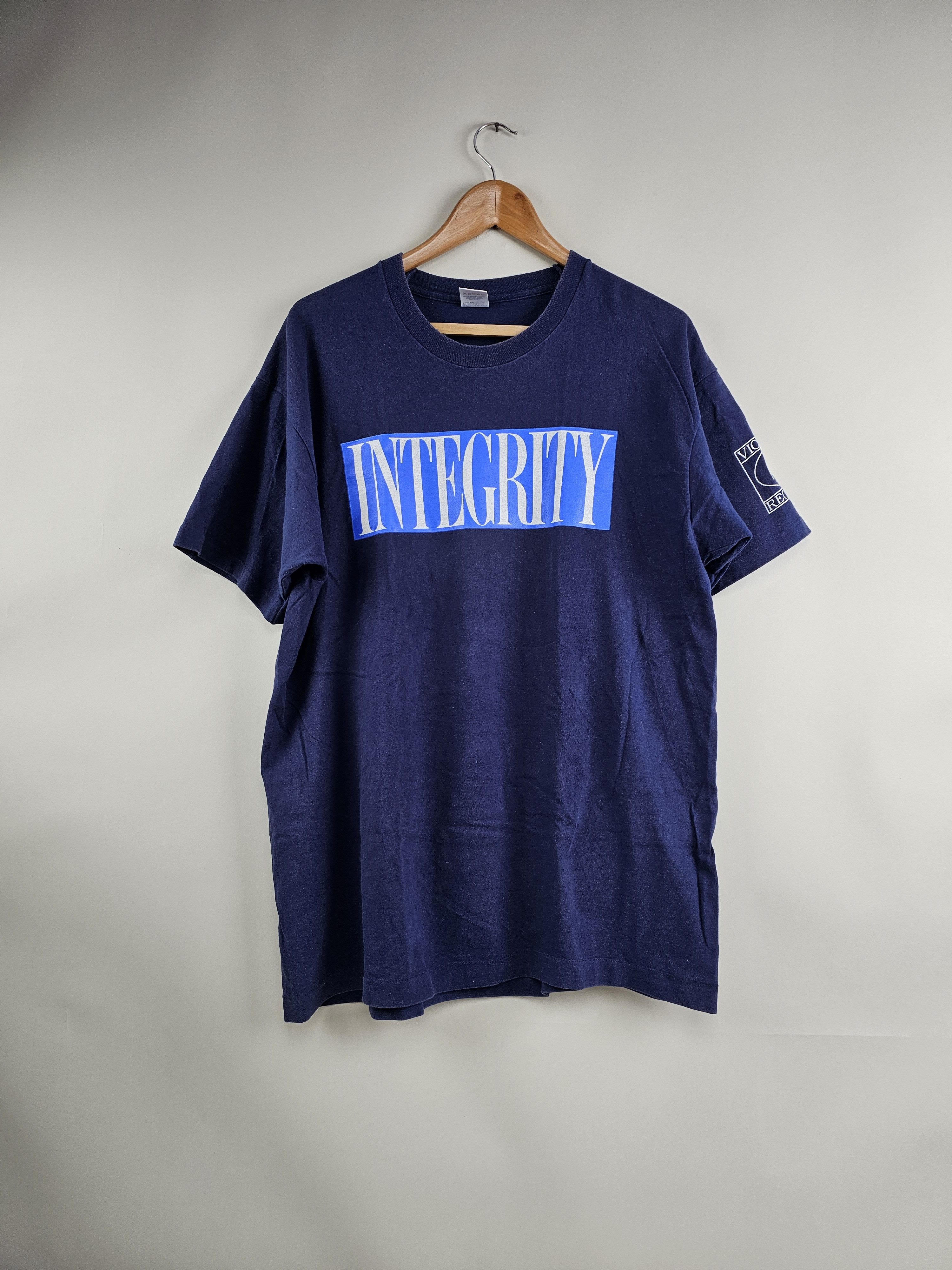 image of Band Tees x Rock Tees 90's Victory Records Integrity In Contrast Of Sin Nyhc in Navy, Men's (Size X