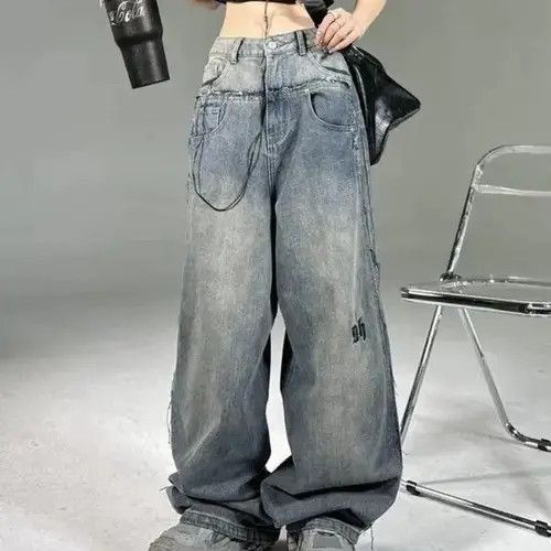 Designer × Japanese Brand × Jean y2k washed distressed baggy jeans Size US 31 - 1 Thumbnail