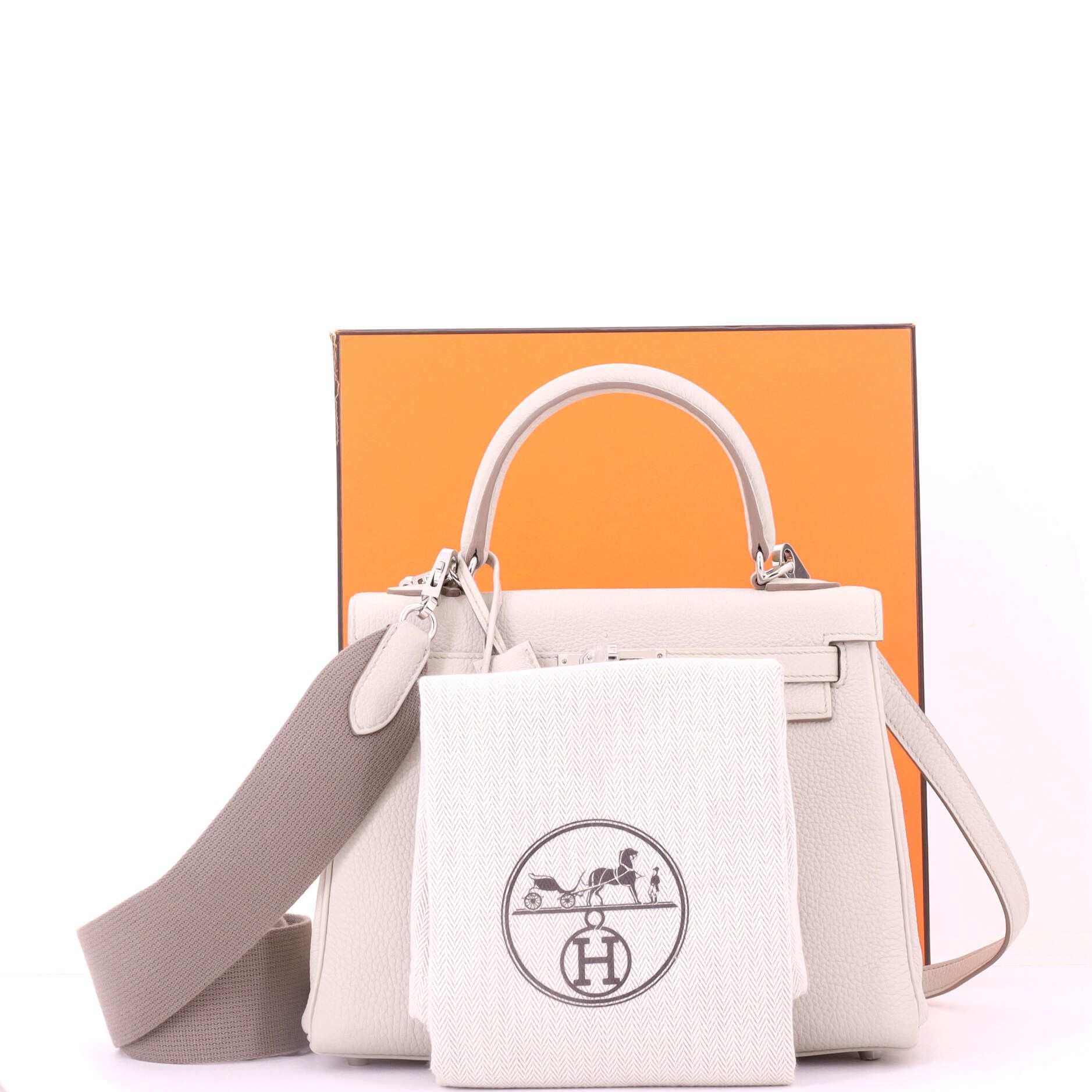 Hermes Kelly Handbag Light Togo with Palladium Hardware 25 Size ONE SIZE - 1 Thumbnail