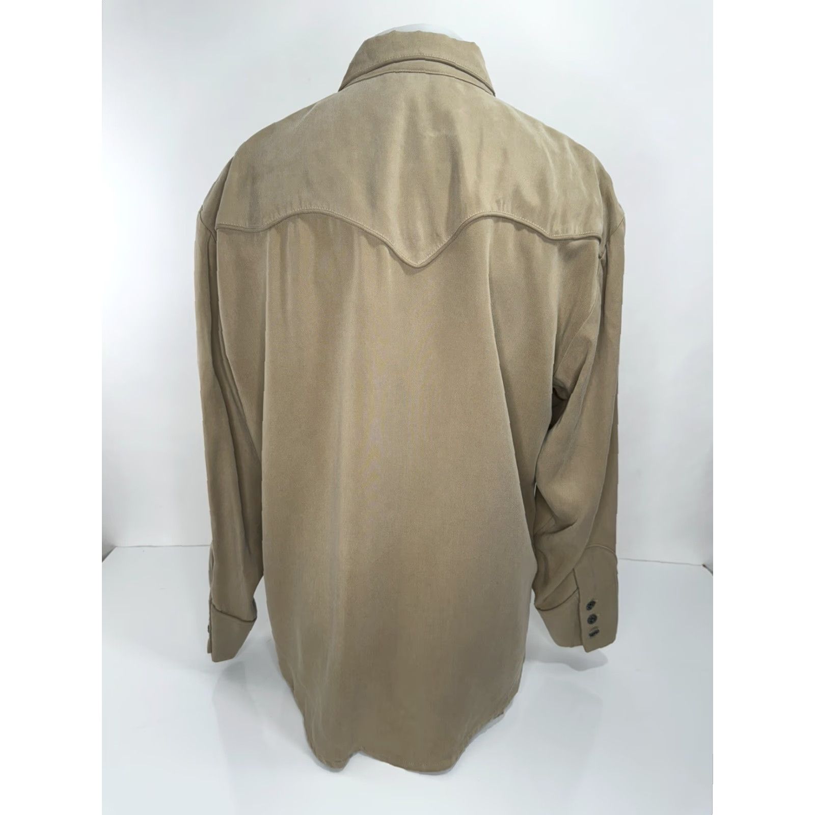 Scully Scully Mens L Western Shirt Long Sleeve Button-Up Metal Star Buttons Thick Brown Yoke 90s - Western Theme Mens Size US L / EU 52-54 / 3 - 4 Thumbnail