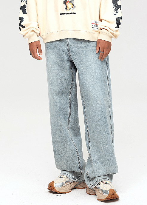 Japanese Brand × Jean Vintage washed casual loose versatile straight jeans Size US 32 / EU 48 - 2 Thumbnail