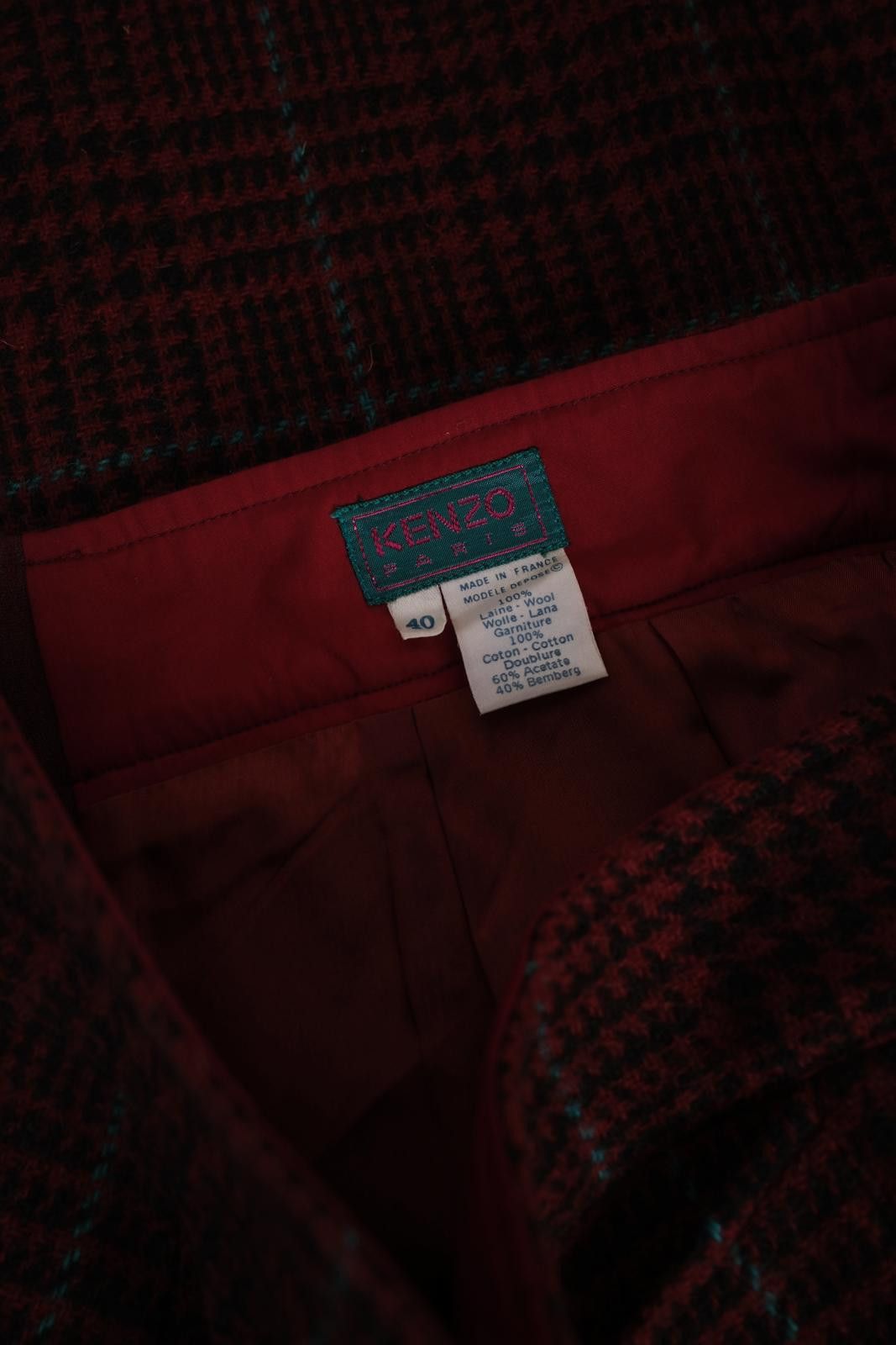 Other 90's Kenzo Paris Plaid Skirt Size 26" / US 2 / IT 38 - 5 Thumbnail