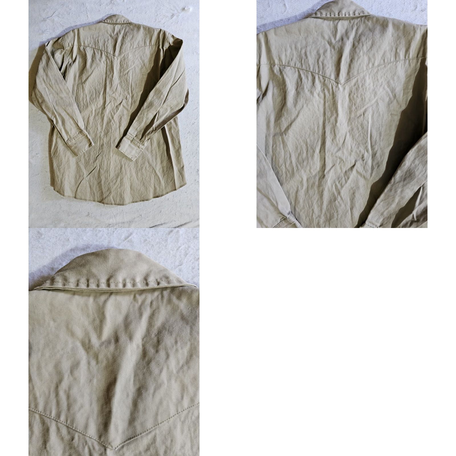 Wrangler VINTAGE Wrangler Khaki Pearl Snap Heavy Canvas Western Work Shirt Mens 2XL Tall Size 2XLT N/A Size US XXL / EU 58 / 5 - 8 Thumbnail