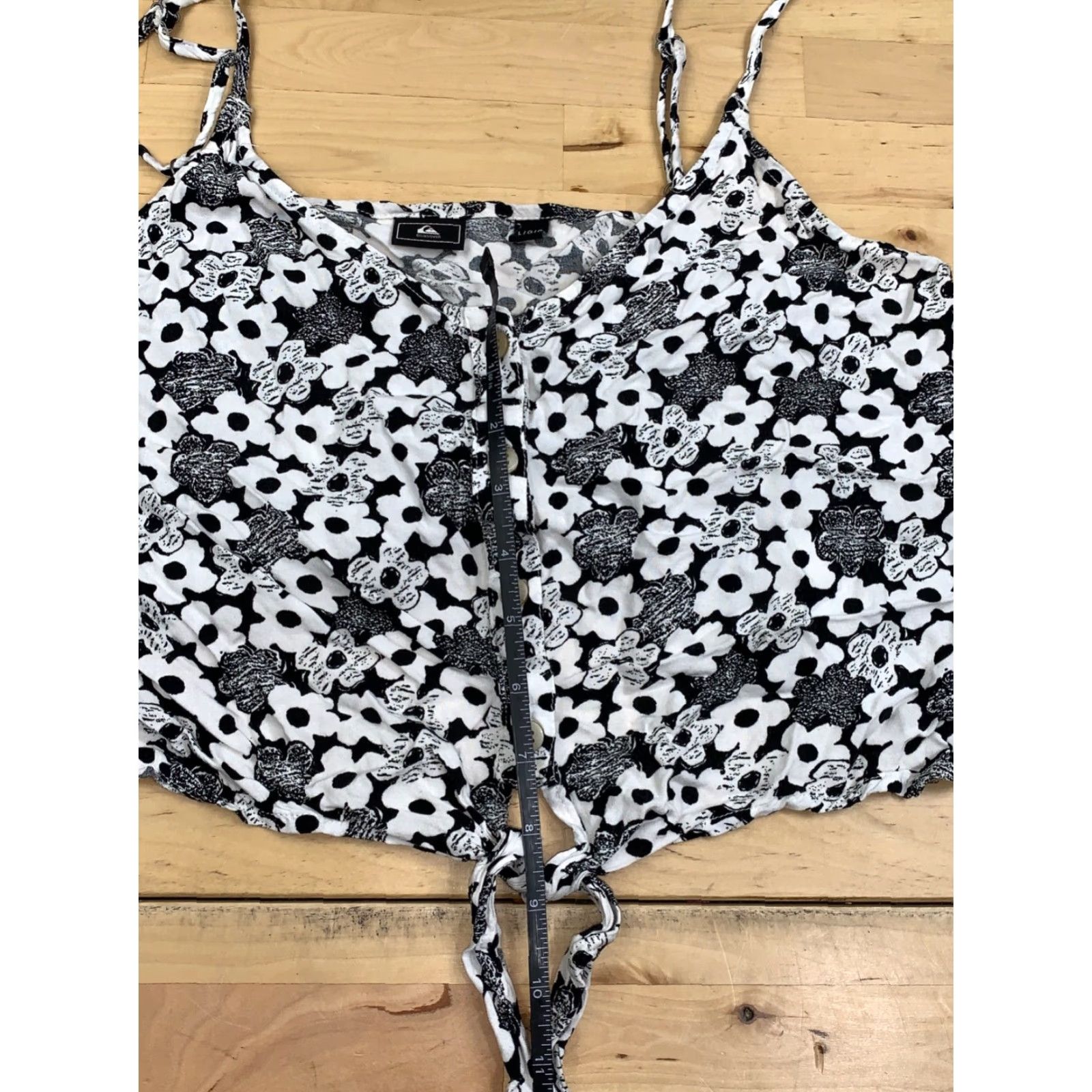 Quiksilver Quiksilver Womens Blouse Crop Top L White Floral Beach Casual #8482 Size L / US 10 / IT 46 - 5 Thumbnail