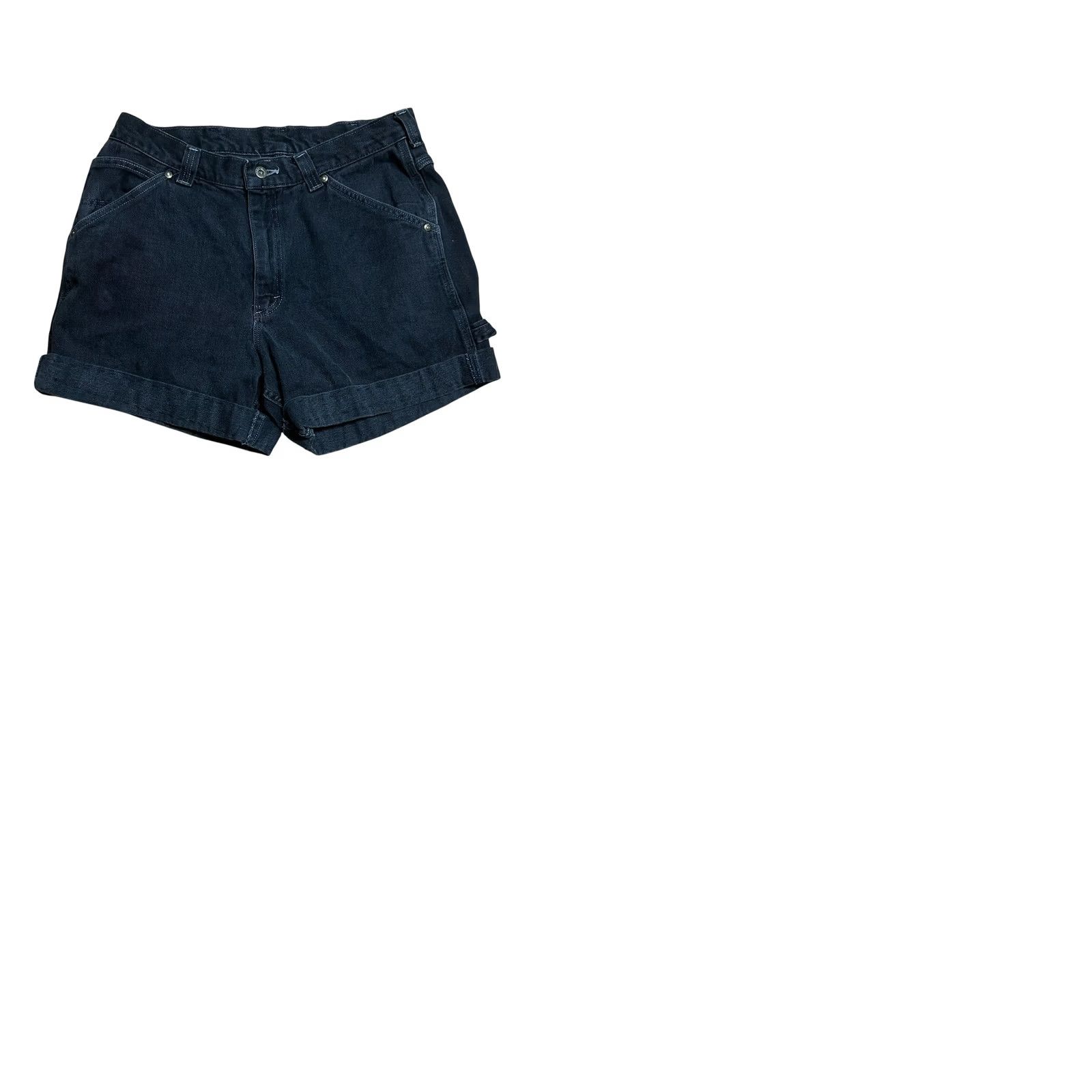 Lee Lee Dungarees Women's Vintage Black Carpenter Cargo Short Size 34 Y2K Jeans Size 25" / US 0 / IT 36 - 10 Thumbnail