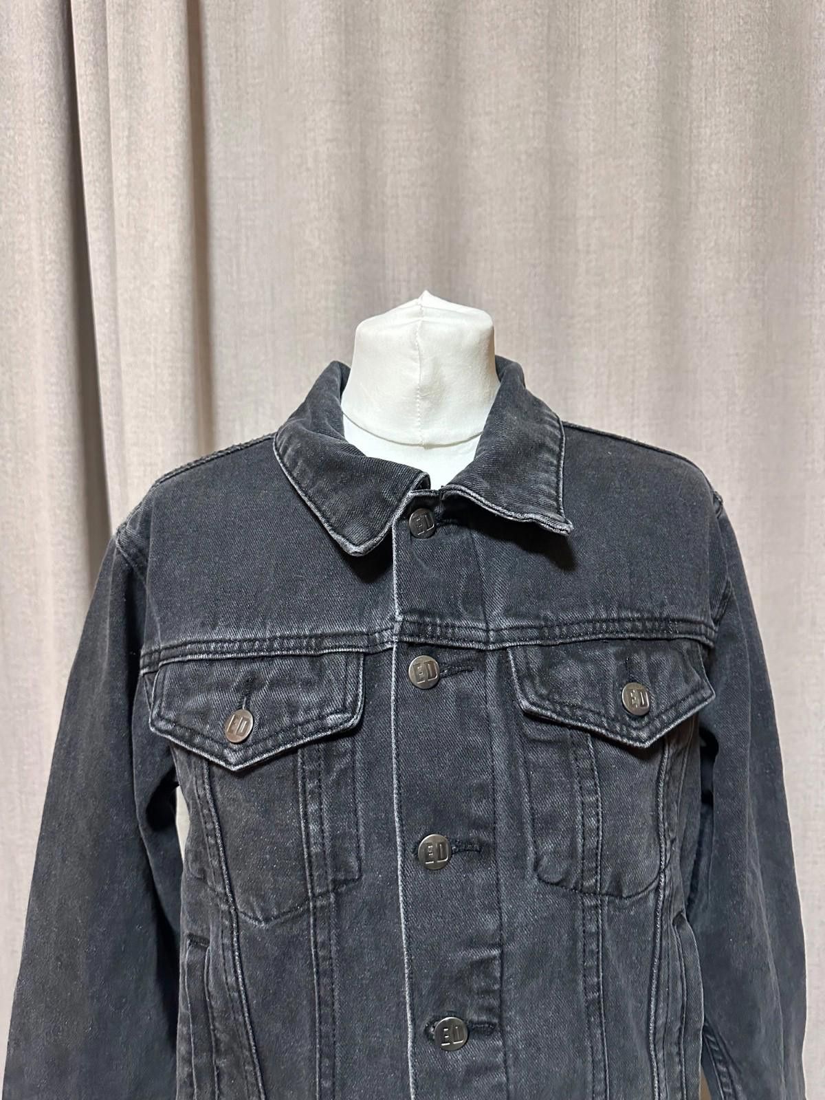 Ed Hardy Denim Gray Jacket Wolf Sz M Womens
