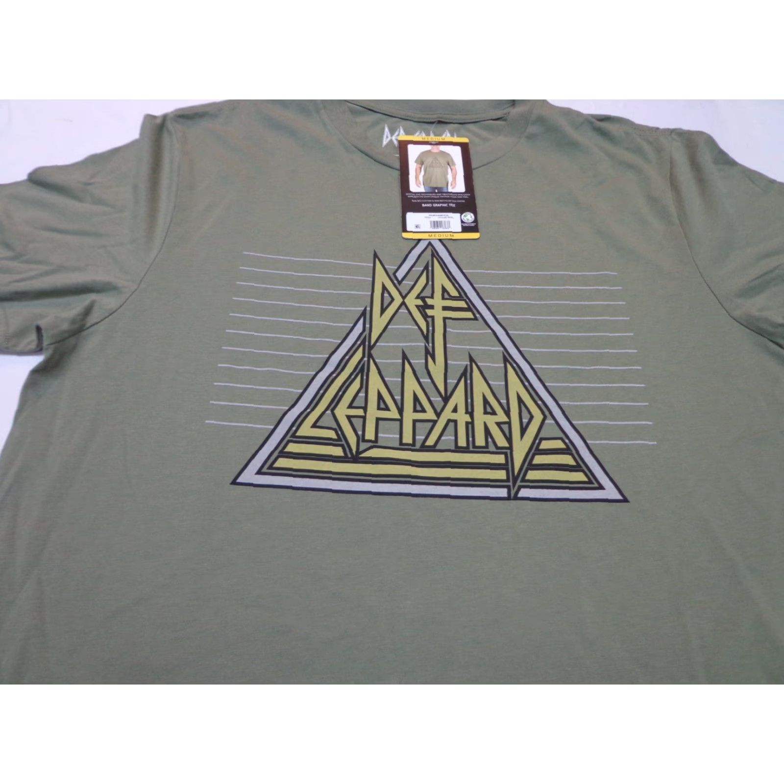 Logo 7 DEF LEPPARD Shirt Men Medium Green Crew Neck Short Sleeve Band Graphic T-Shirt NEW with Tags Size US M / EU 48-50 / 2 - 2 Thumbnail