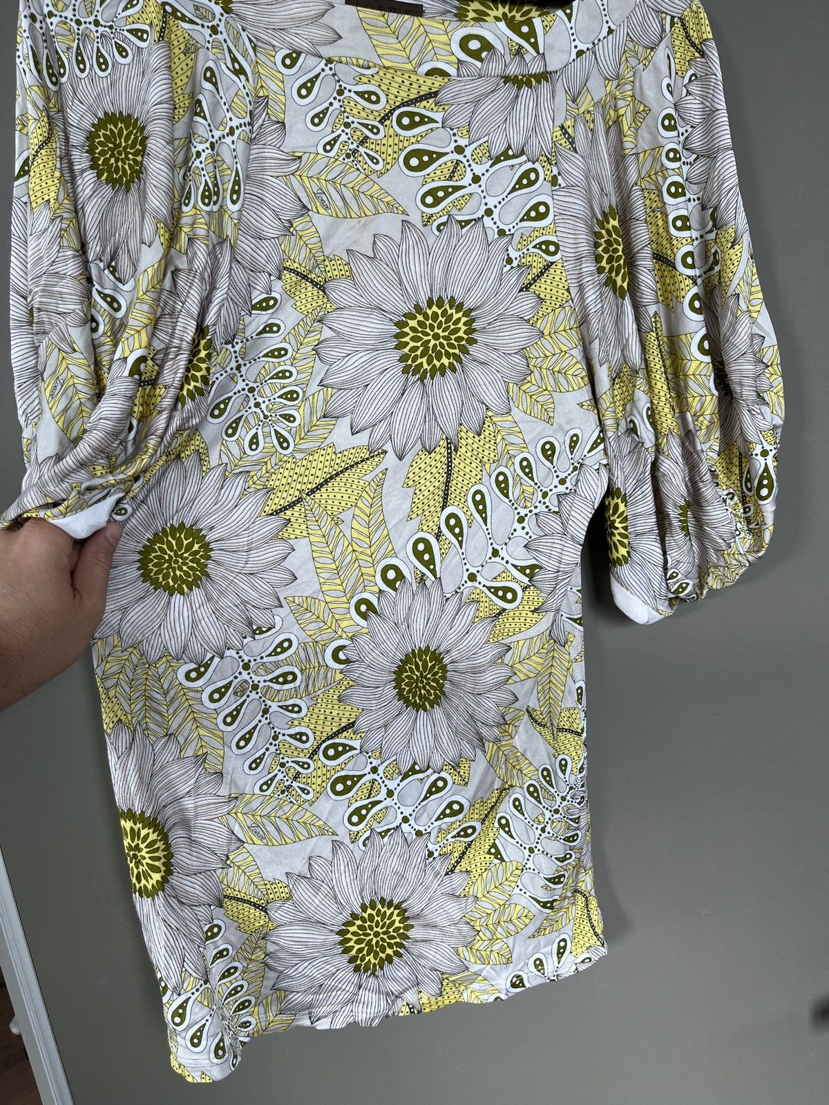Loewe 90's Loewe Floral Viscose Short Dress Blouse Size L / US 10 / IT 46 - 7 Thumbnail