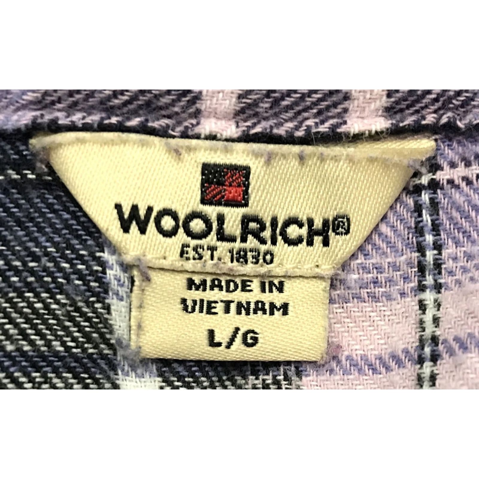 Vintage Woolrich Shirt Cotton LARGE Plaid purple black Flannel Button Down L/S Sz 1237 Women Size L / US 10 / IT 46 - 3 Thumbnail