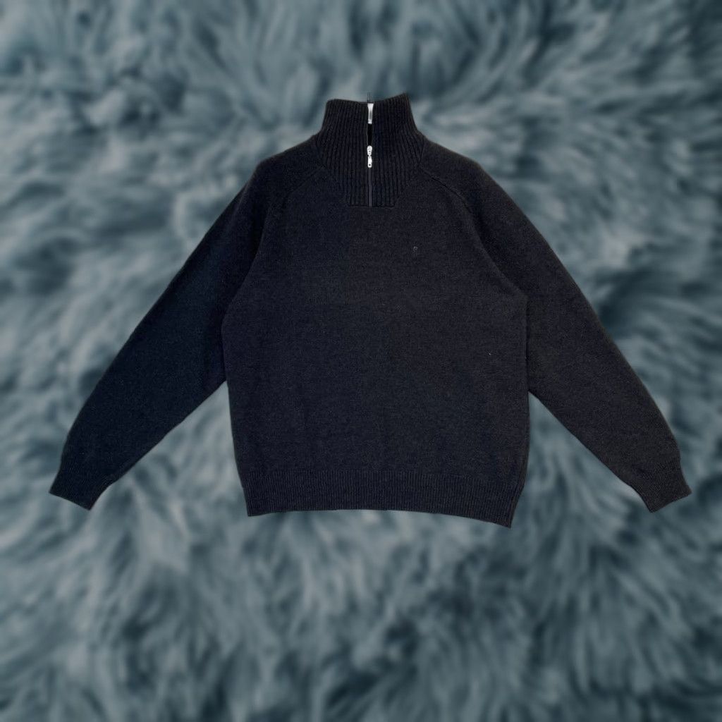 Pierre Cardin Pierre Cardin Black Long Sleeve Sweater XL Wool Pullover Collared Pockets Men Size US XL / EU 56 / 4 - 1 Thumbnail
