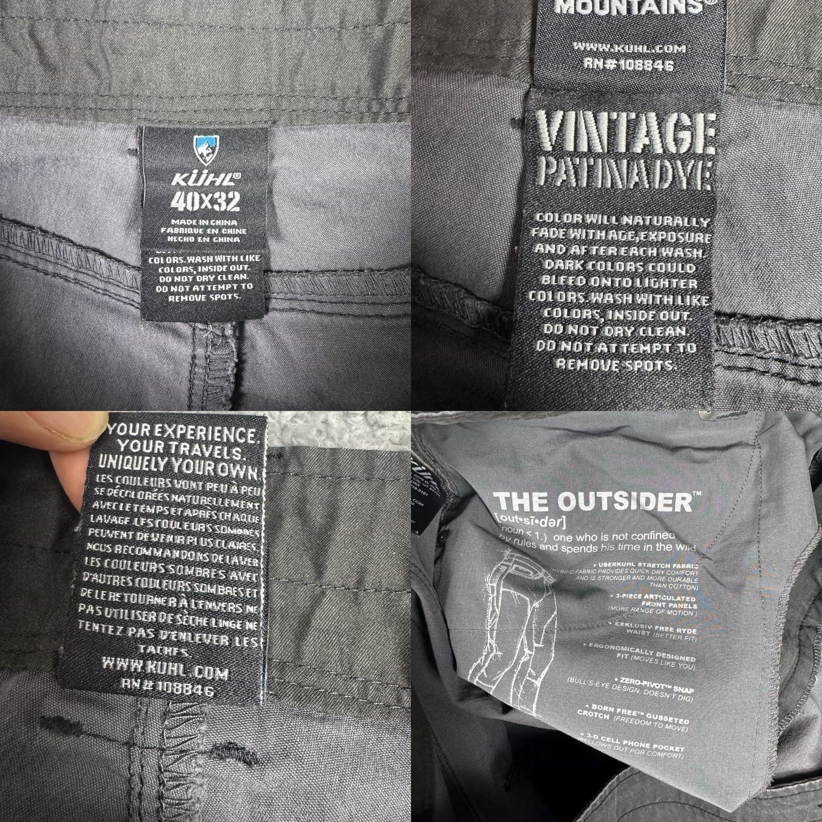Vintage KUHL The Outsider Pants Men 40x32 Gray Klassik Fit Vintage Patina Gorpcore 5233 Size US 40 / EU 56 - 8 Thumbnail