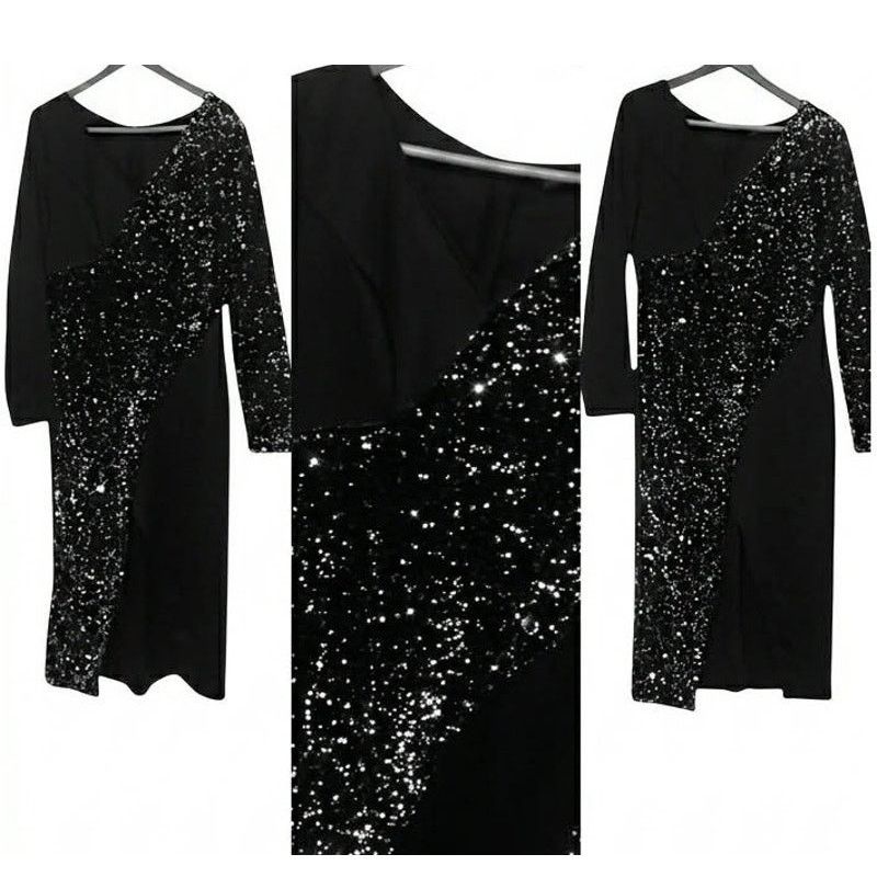 Other Formal Gown Dress Black long Sleeved Sequin Bead Jeweled 3XL Size 3XL / US 20-22 - 11 Thumbnail