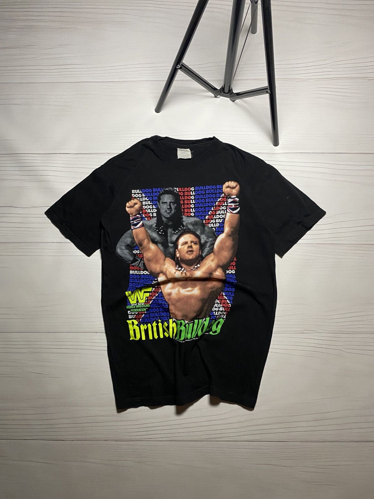 Vintage Vintage WWF British Bulldog 1991 big Logo y2k t shirt Size US S / EU 44-46 / 1 - 1 Thumbnail