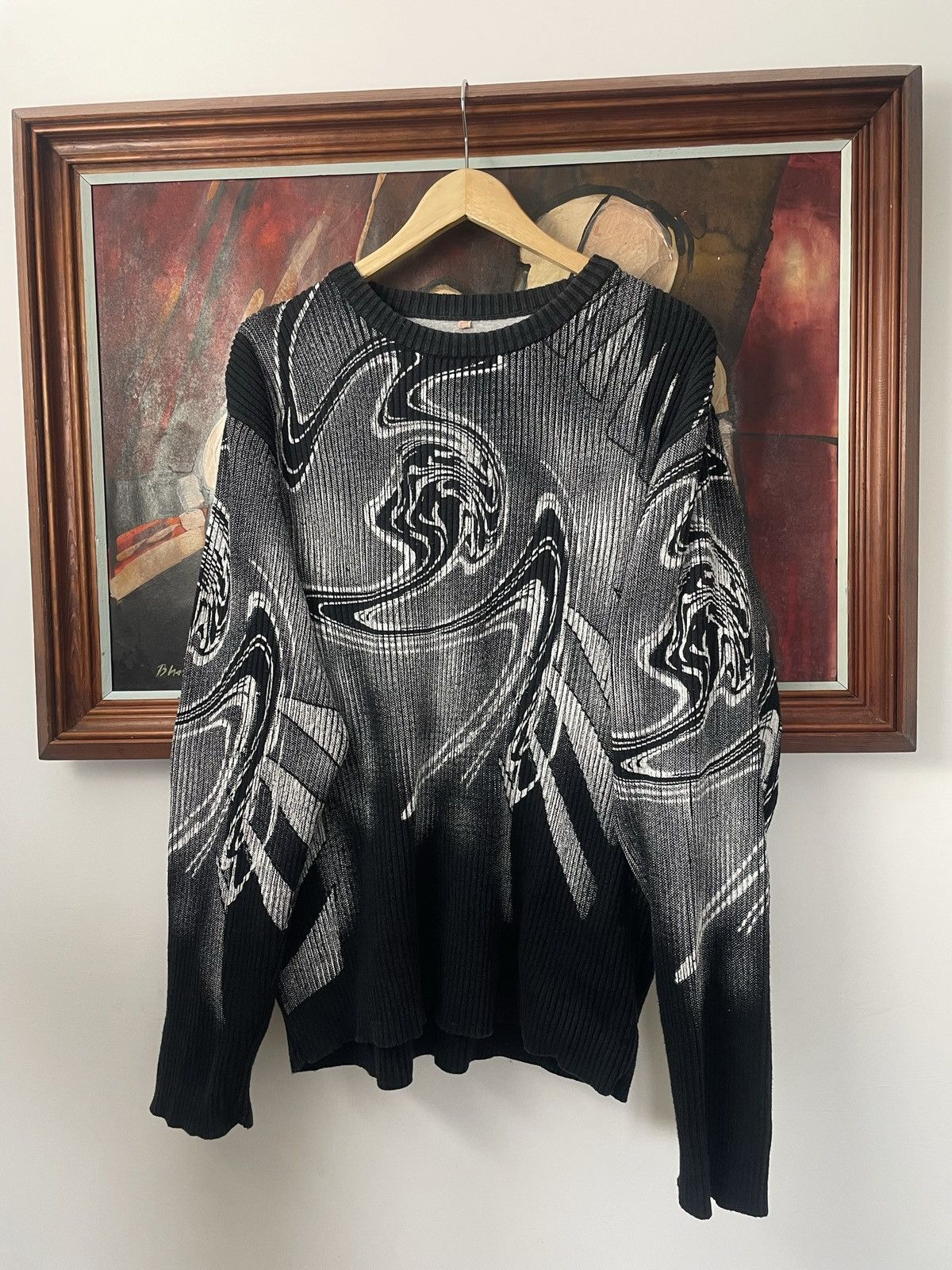 Vintage Y2k AvantGarde Psychodelic Tribal Sweater Streetwear