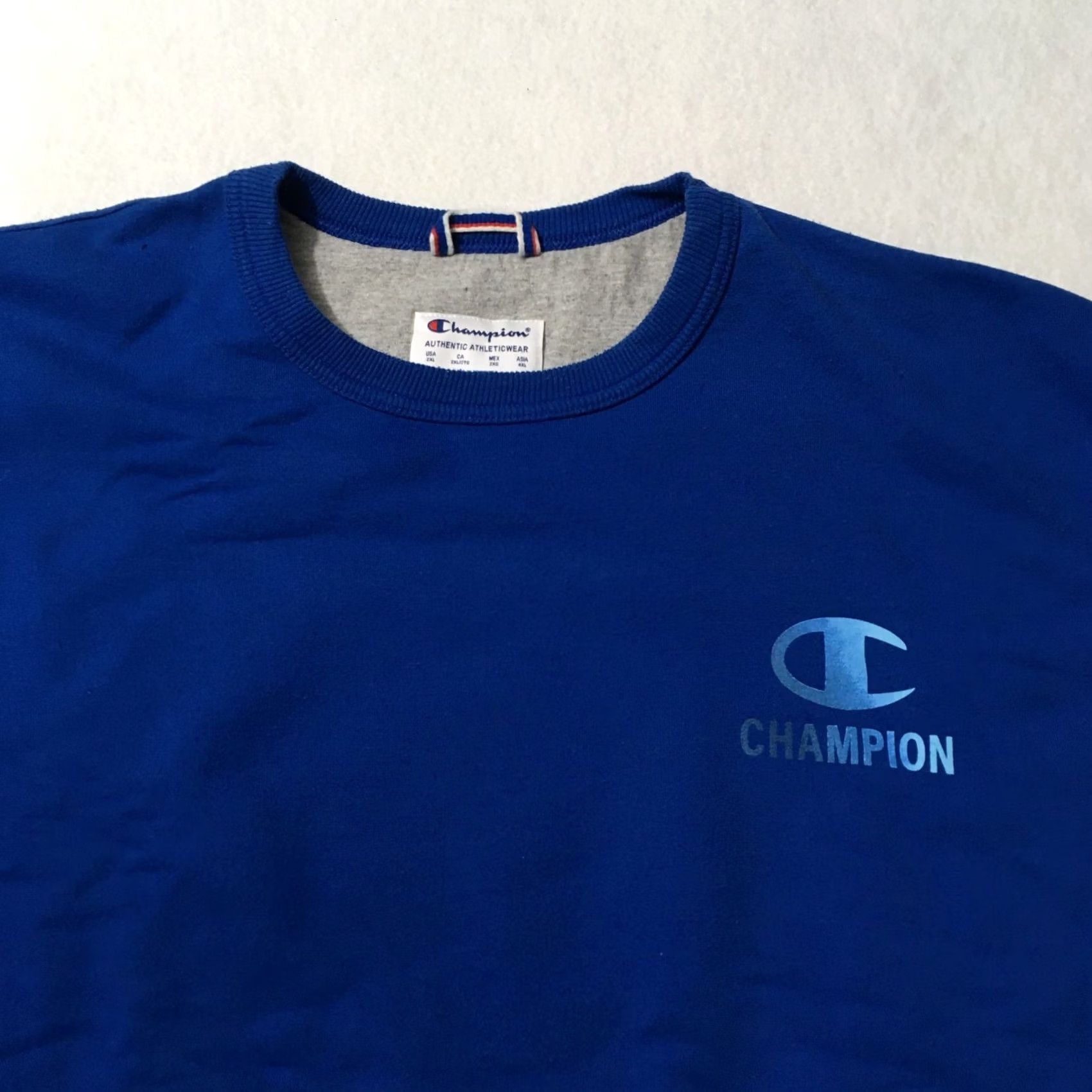 Champion VINTAGE Champion Sweatshirt Mens 2XL Blue Logo Athletic Wear 90s VTG Pullover Crew Neck Long Sleeve Size US XXL / EU 58 / 5 - 4 Thumbnail