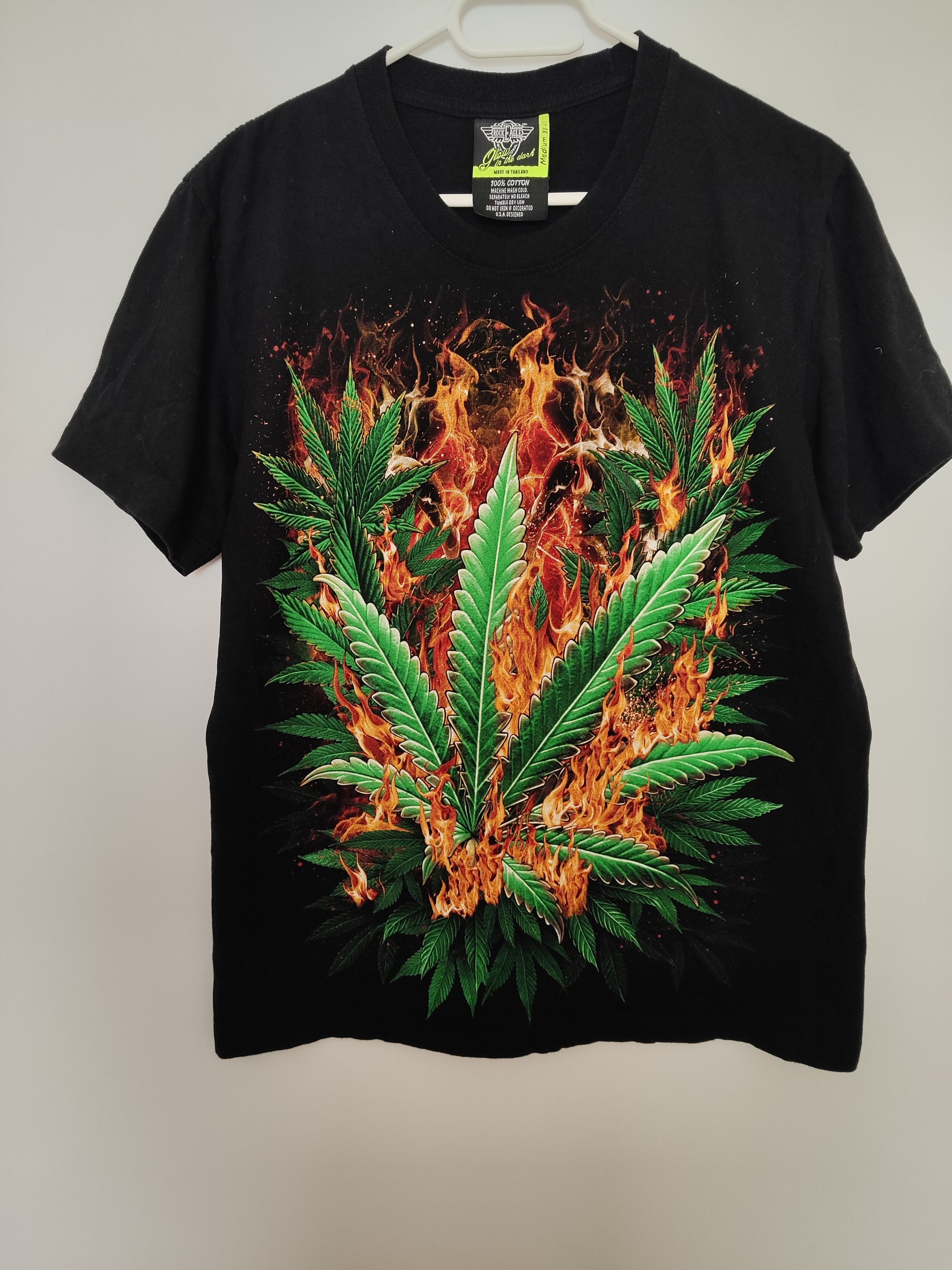 Other Rock Eagle 420 Weed Flames Graphic Tee – Rare Stoner Shirt Size US M / EU 48-50 / 2 - 1 Thumbnail