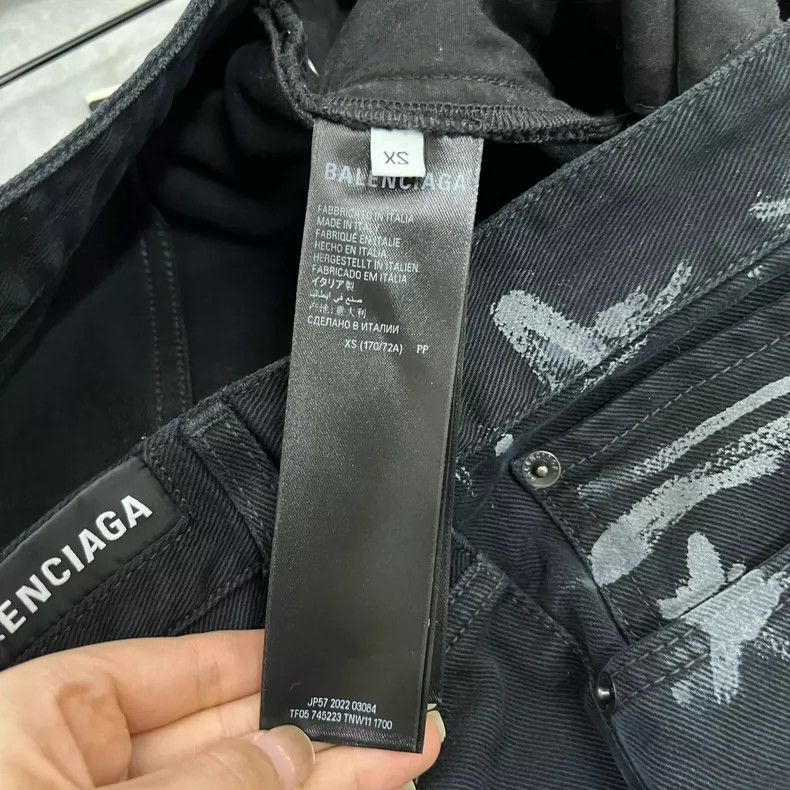 Balenciaga Balenciaga size XS Black Graffiti Straight Pants Size US 27 - 4 Thumbnail