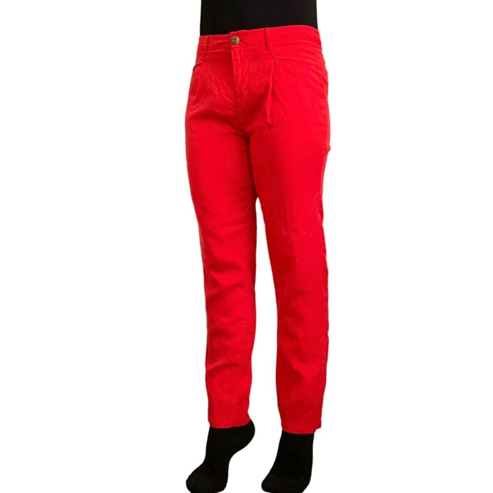 Obey Obey Red Pleated Tapered Leg Ankle Pants Women's Trousers Size 26" / US 2 / IT 38 - 3 Thumbnail