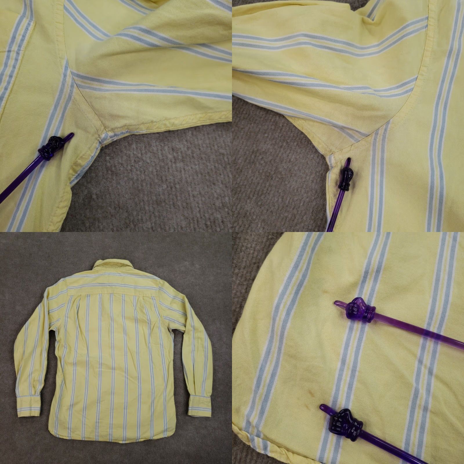 Tommy Hilfiger Tommy Hilfiger Button Down Long Sleeve Shirt Mens XS Yellow Blue Striped Cotton Casual Size US XS / EU 42 / 0 - 8 Thumbnail