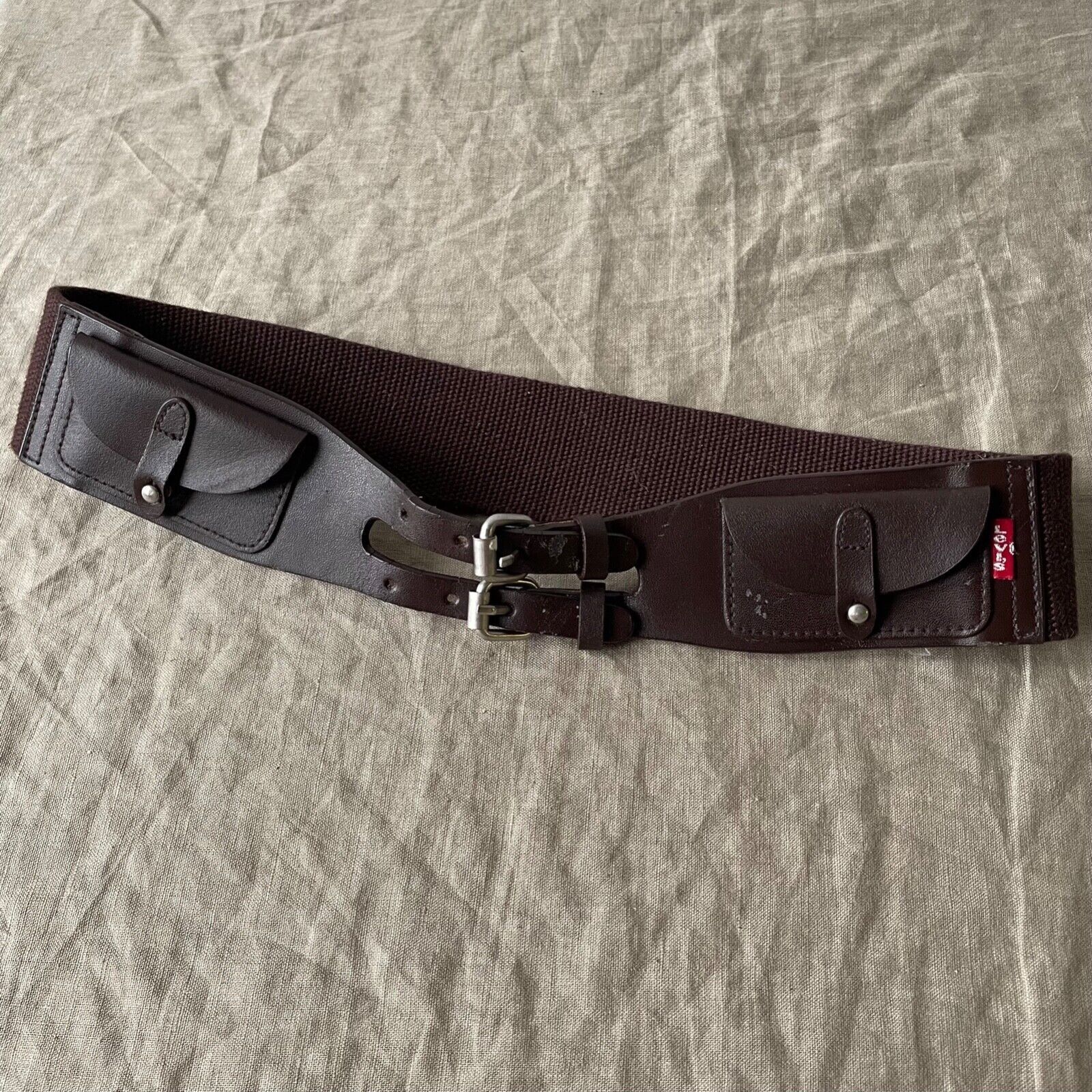 Levi's Levi's Y2K Vintage Archive Leather Cotton Wide Belt Size ONE SIZE - 1 Thumbnail
