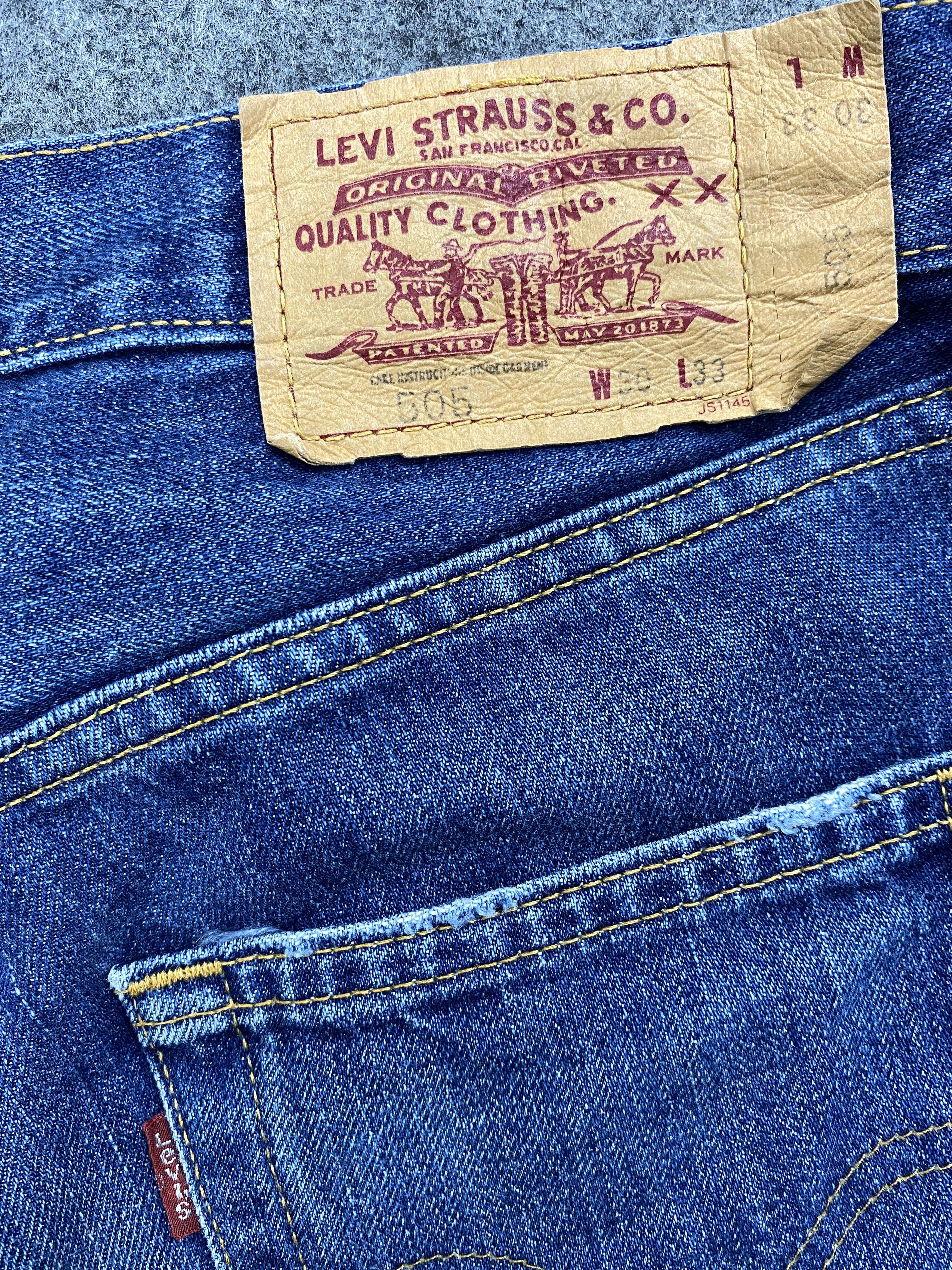 Levi's Blue Distressed Vintage Levi's 505 32x30.5 Denim -JN1215 Size US 32 / EU 48 - 10 Thumbnail