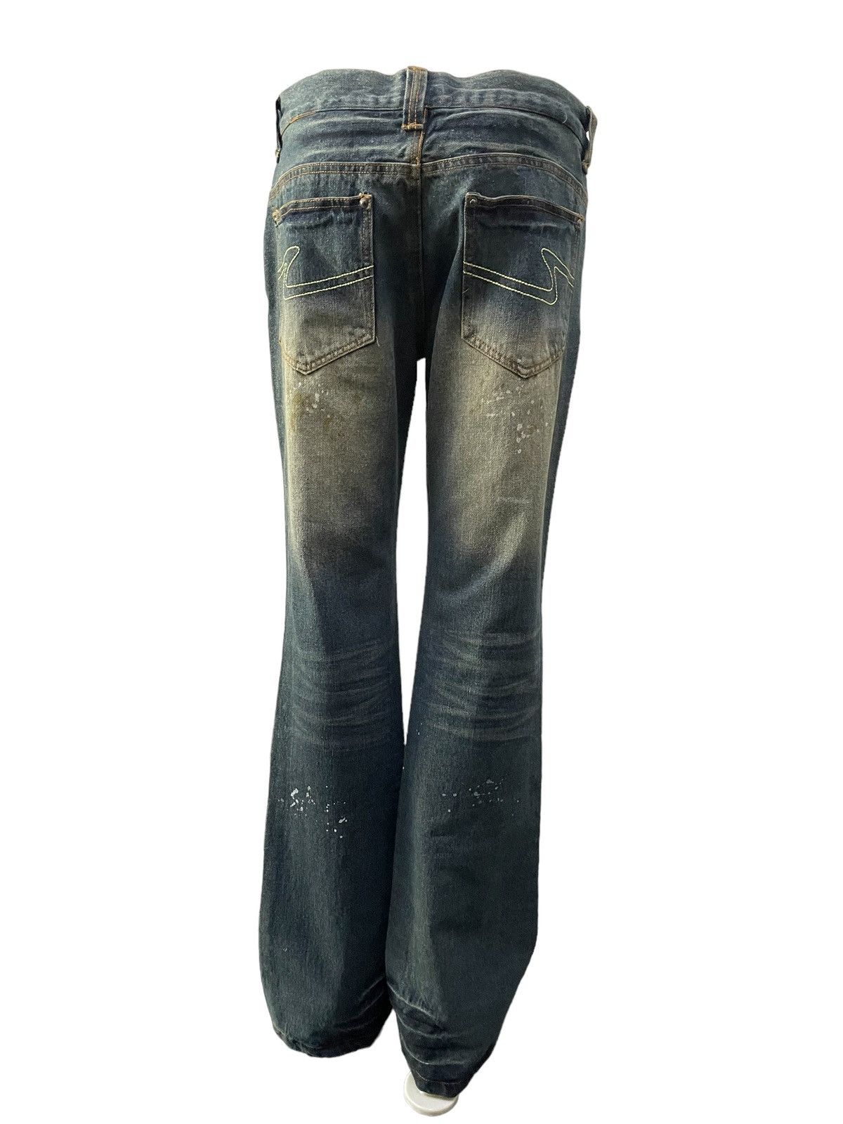 Zaero sail Japan Patch Work Distressed Dirty Blue Wash Jeans