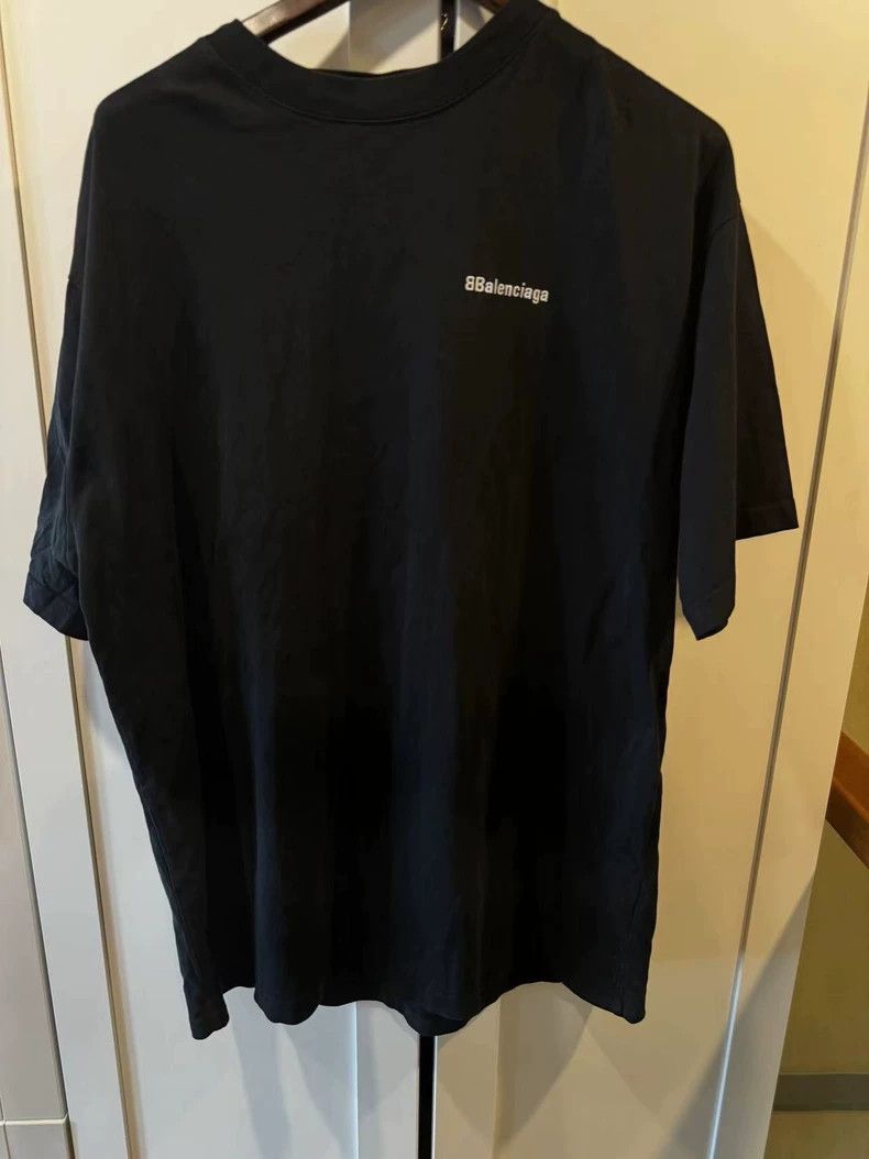Balenciaga Balenciaga Black Logo Print Short Sleeve T-shirt - dmc Size US M / EU 48-50 / 2 - 1 Thumbnail