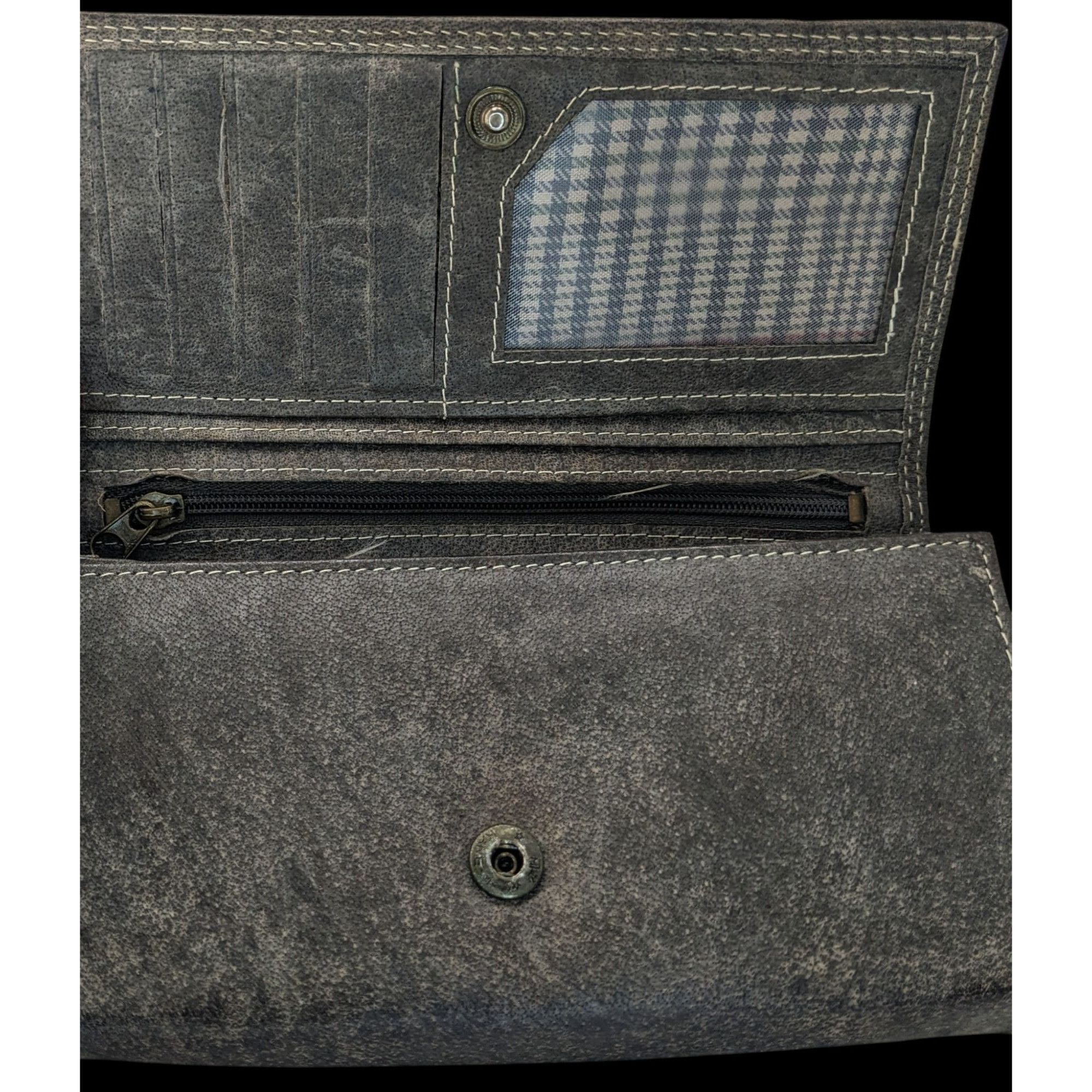 Other Vintage Wild Tiger Leather Wallet Retro Style 7x3.5 Inches W Size ONE SIZE - 4 Thumbnail
