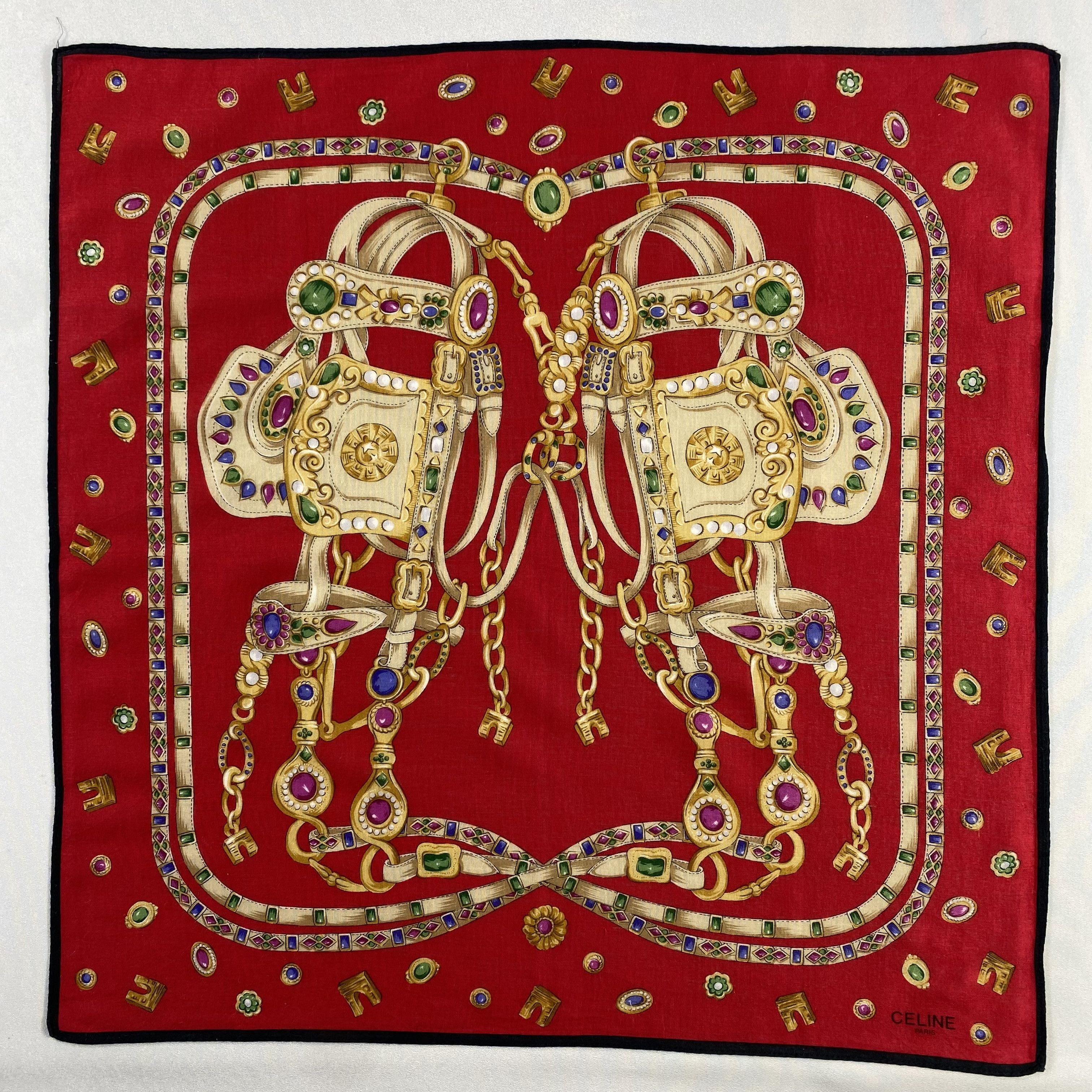 Celine × Vintage Celine Handkerchief / Neckerchief / Bandana-1394 Size ONE SIZE - 1 Thumbnail