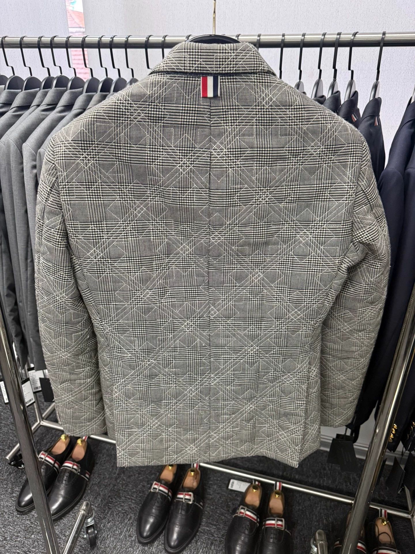 Thom Browne Thom Browne Prince Check Embossed Jacket Mid Grey 0 Size XS / US 0-2 / IT 36-38 - 2 Thumbnail