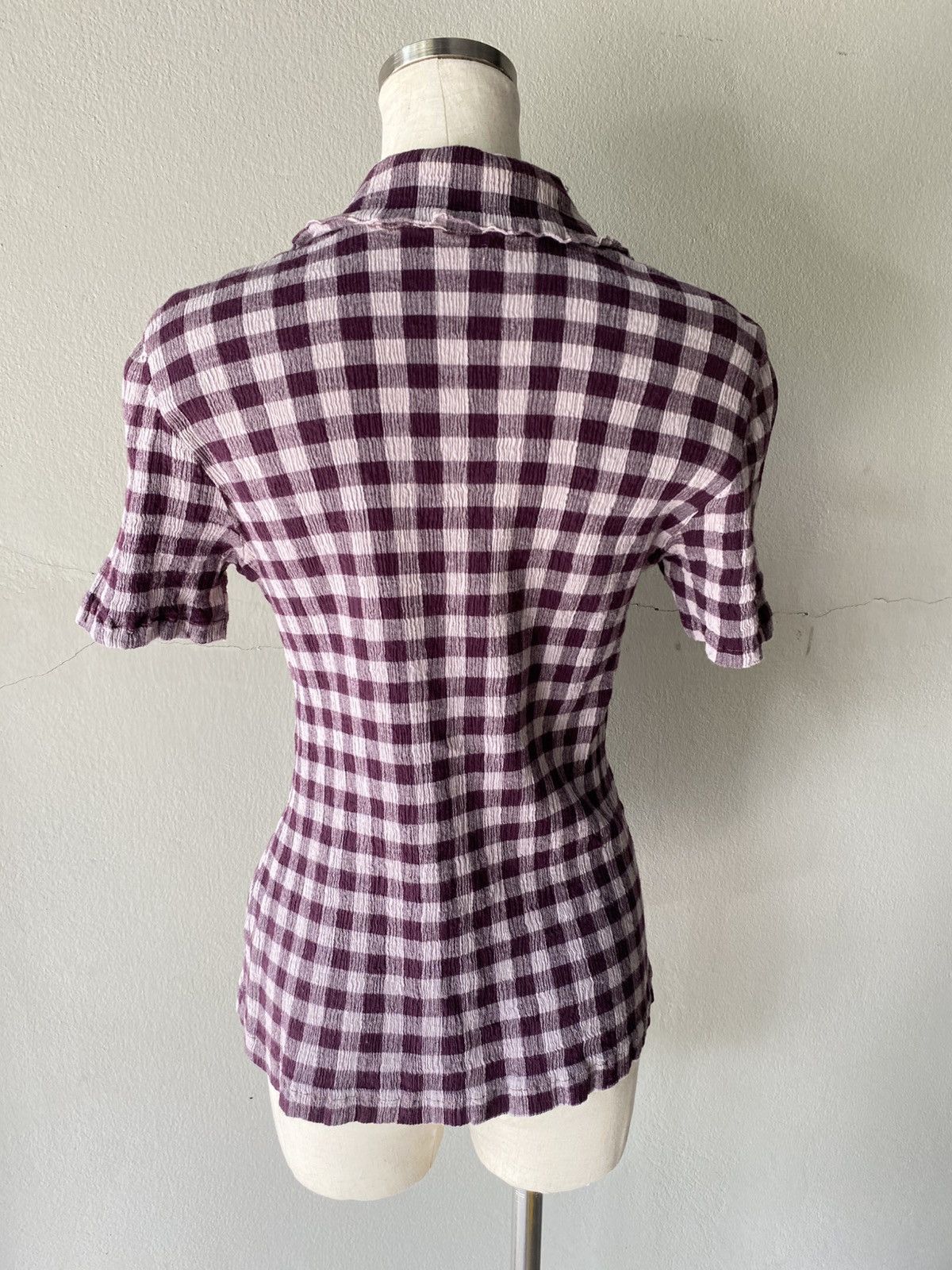 Tsumori Chisato TSUMORI CHISATO Purple Plaid Button-Down Pleated Top Size M / US 6-8 / IT 42-44 - 13 Thumbnail