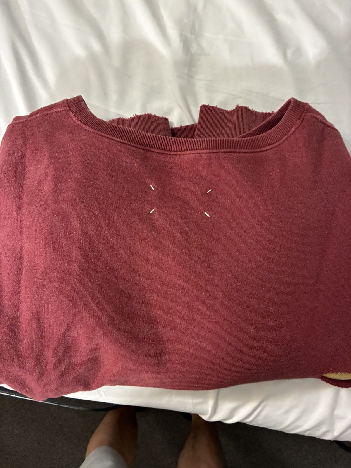 Maison Margiela Margiela Burgundy Sweatshirt Size US L / EU 52-54 / 3 - 3 Thumbnail