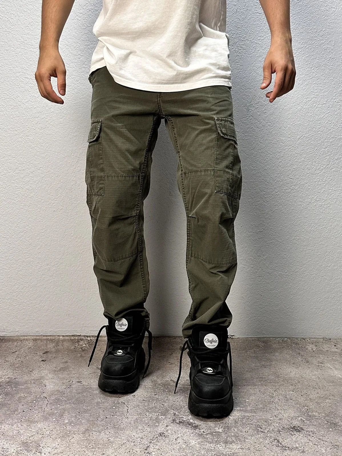 Carhartt 👉 Vintage Carhartt Baggy Cargo Pants Double Knee USA Size US 31 - 3 Thumbnail